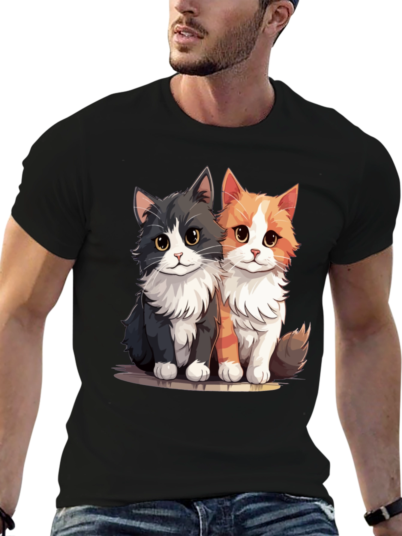 Cute Cats Black T-Shirt