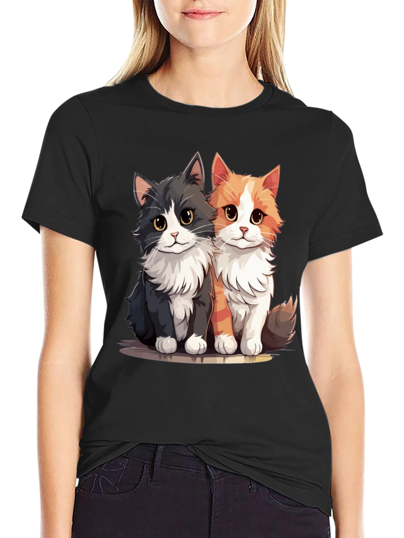 Cute Cats Black T-Shirt