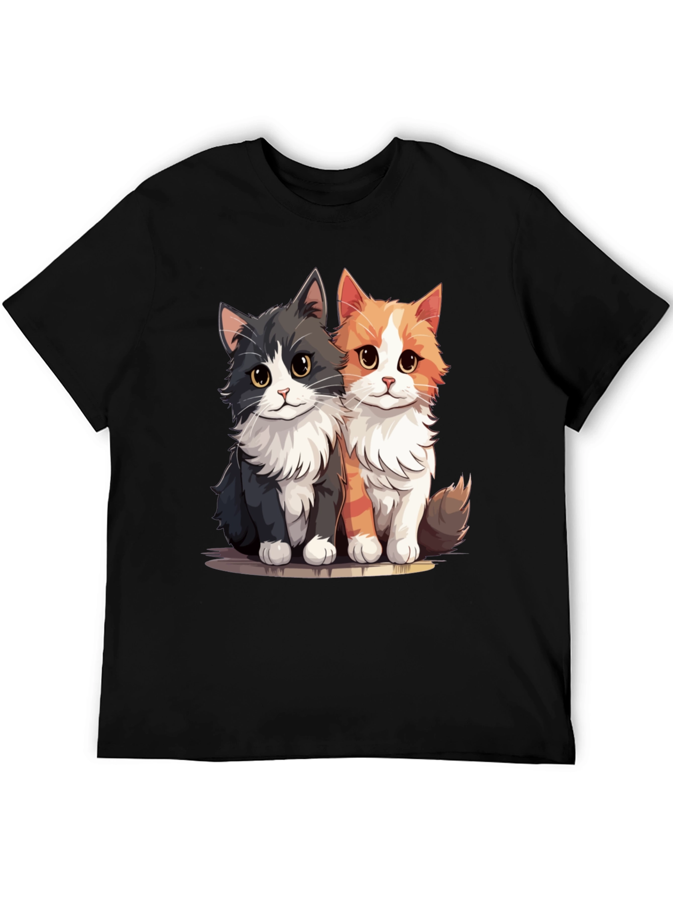 Cute Cats Black T-Shirt