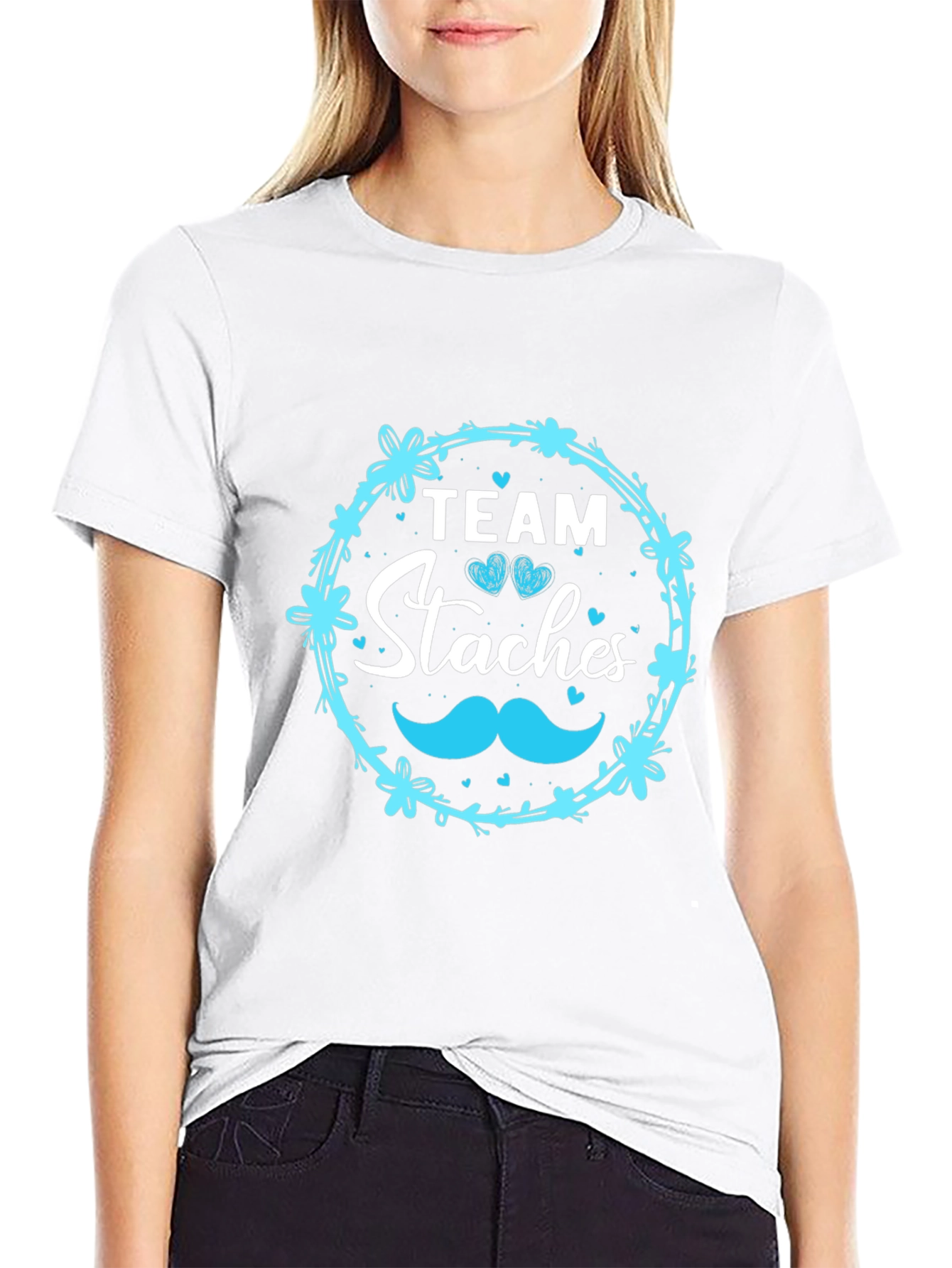 Team Staches T-Shirt - Gender Reveal Party Tee