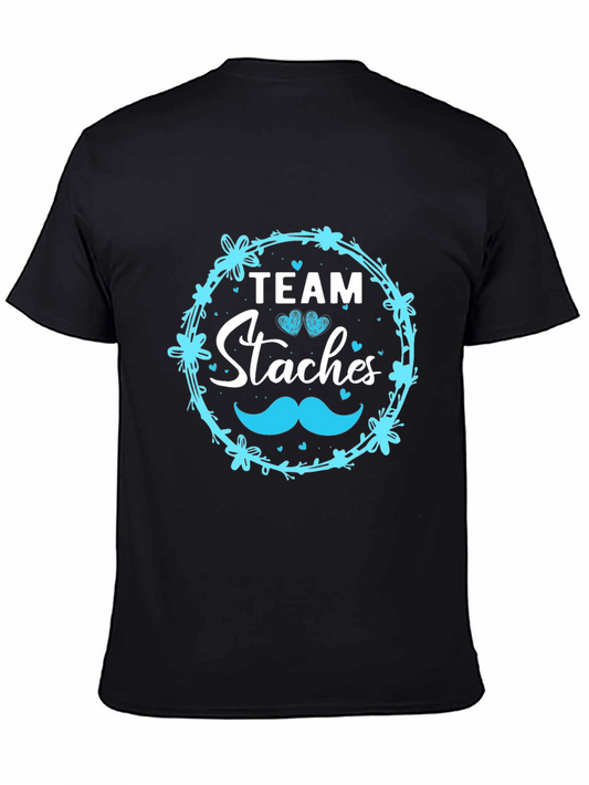 Team Staches T-Shirt - Gender Reveal Party Tee