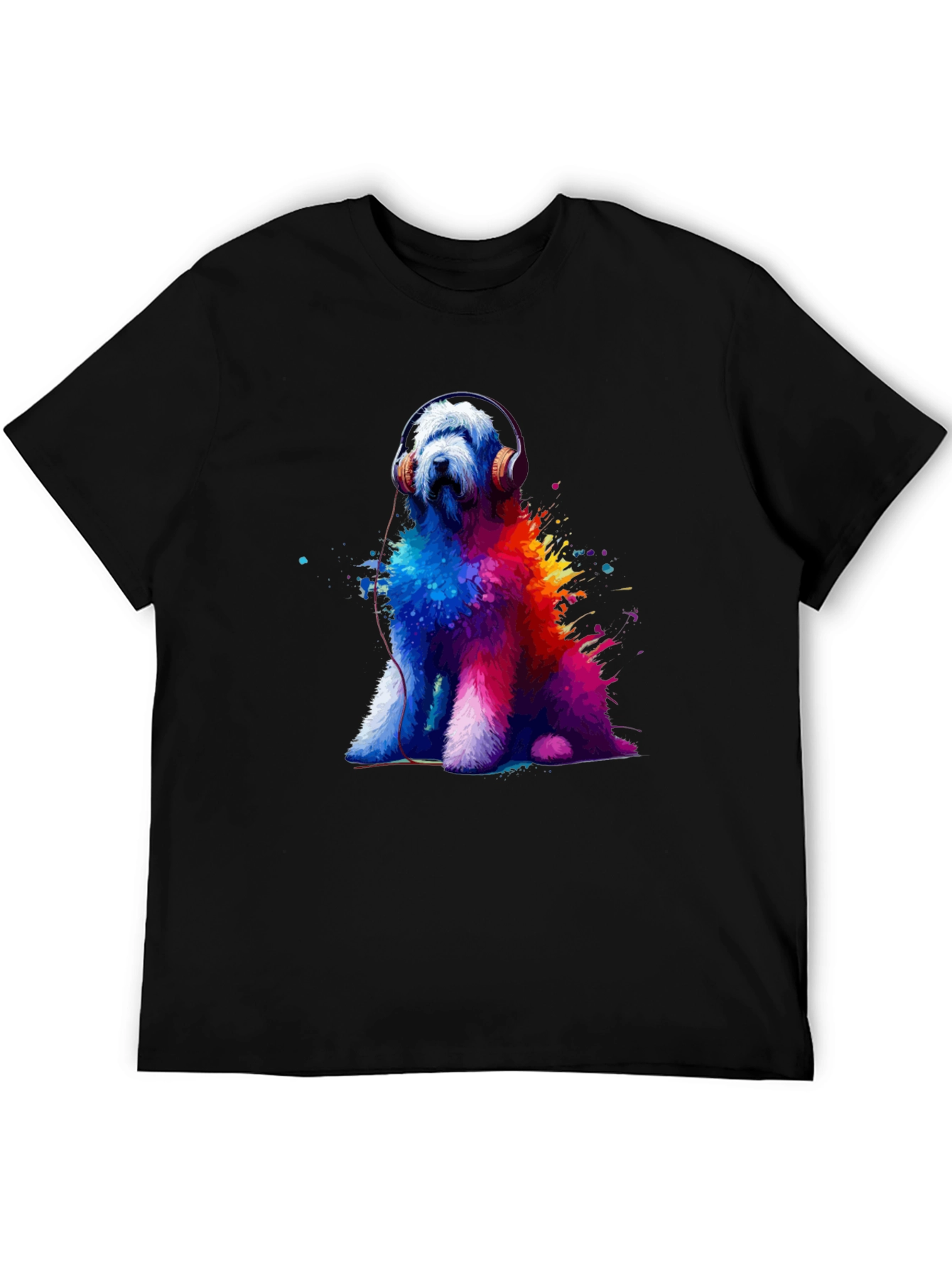 Dog with Headphones Graphic Tee