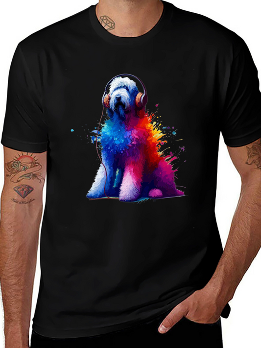 Dog with Headphones Graphic Tee