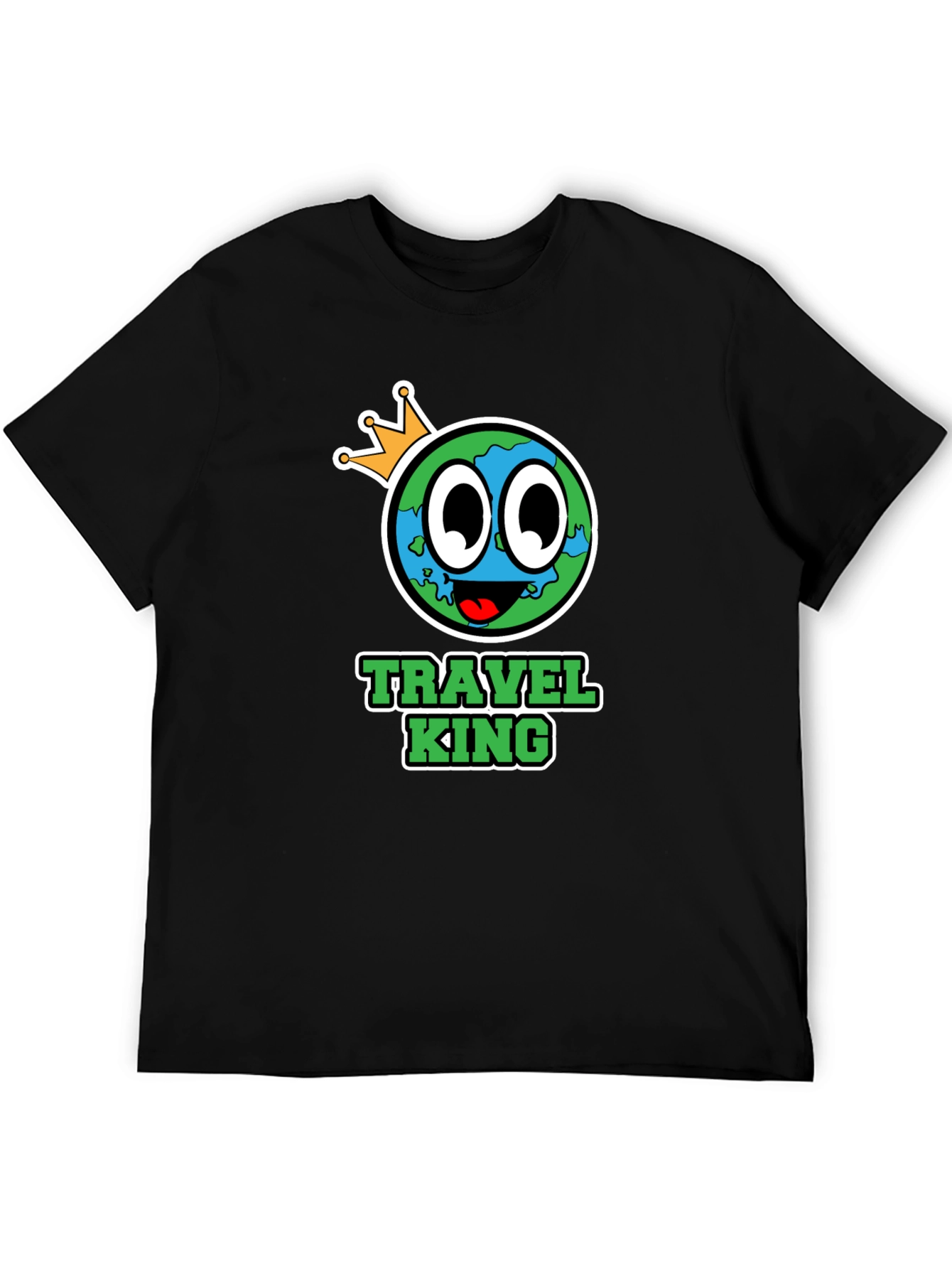 Travel King Graphic T-Shirt - Mens Black Tee