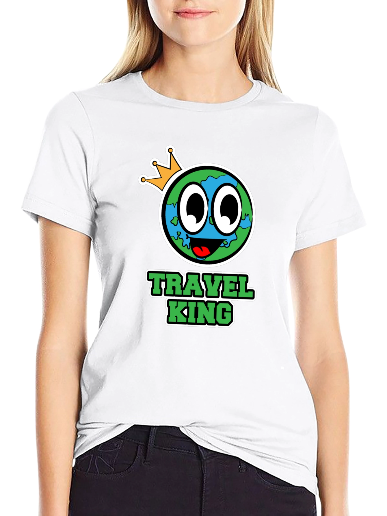 Travel King Graphic T-Shirt - Mens Black Tee
