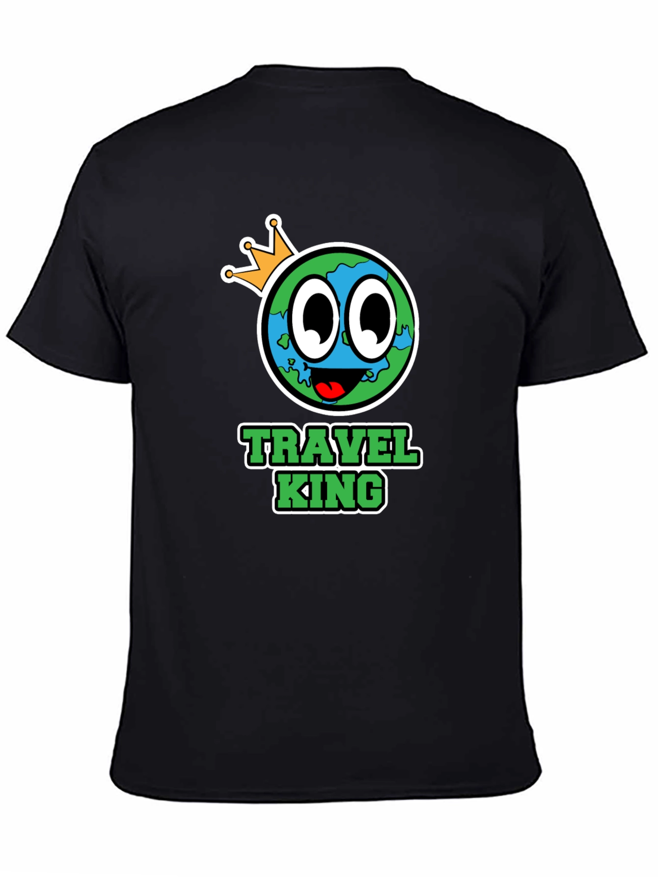Travel King Graphic T-Shirt - Mens Black Tee