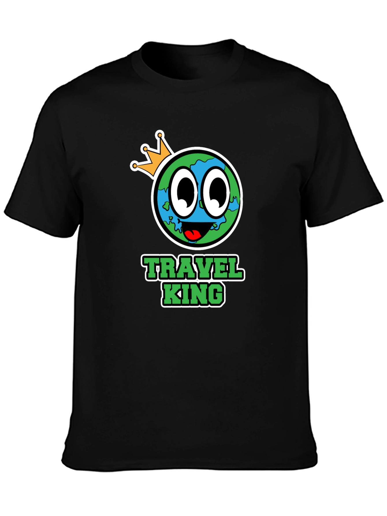 Travel King Graphic T-Shirt - Mens Black Tee