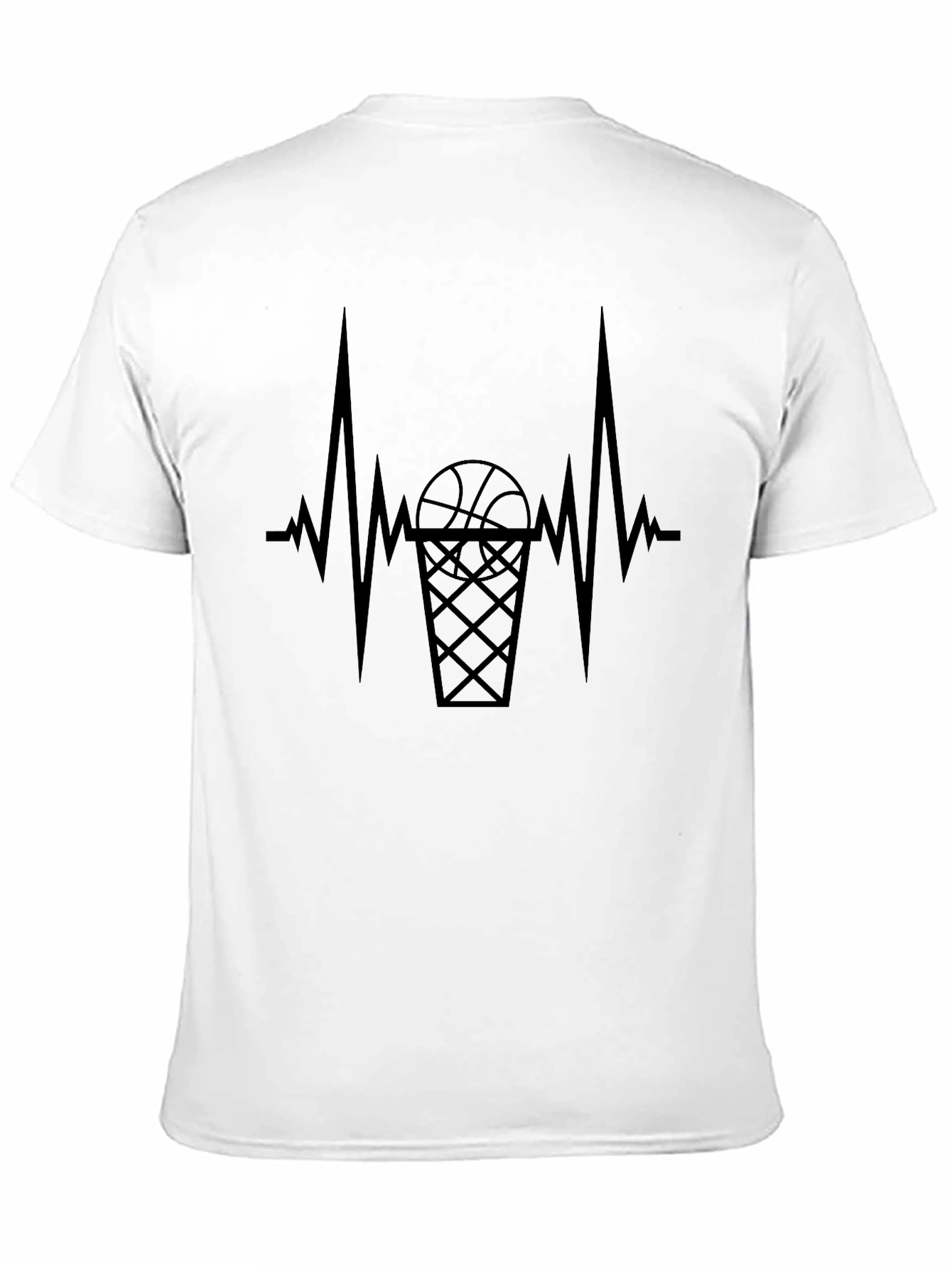 Basketball Heartbeat Graphic Tee - Black