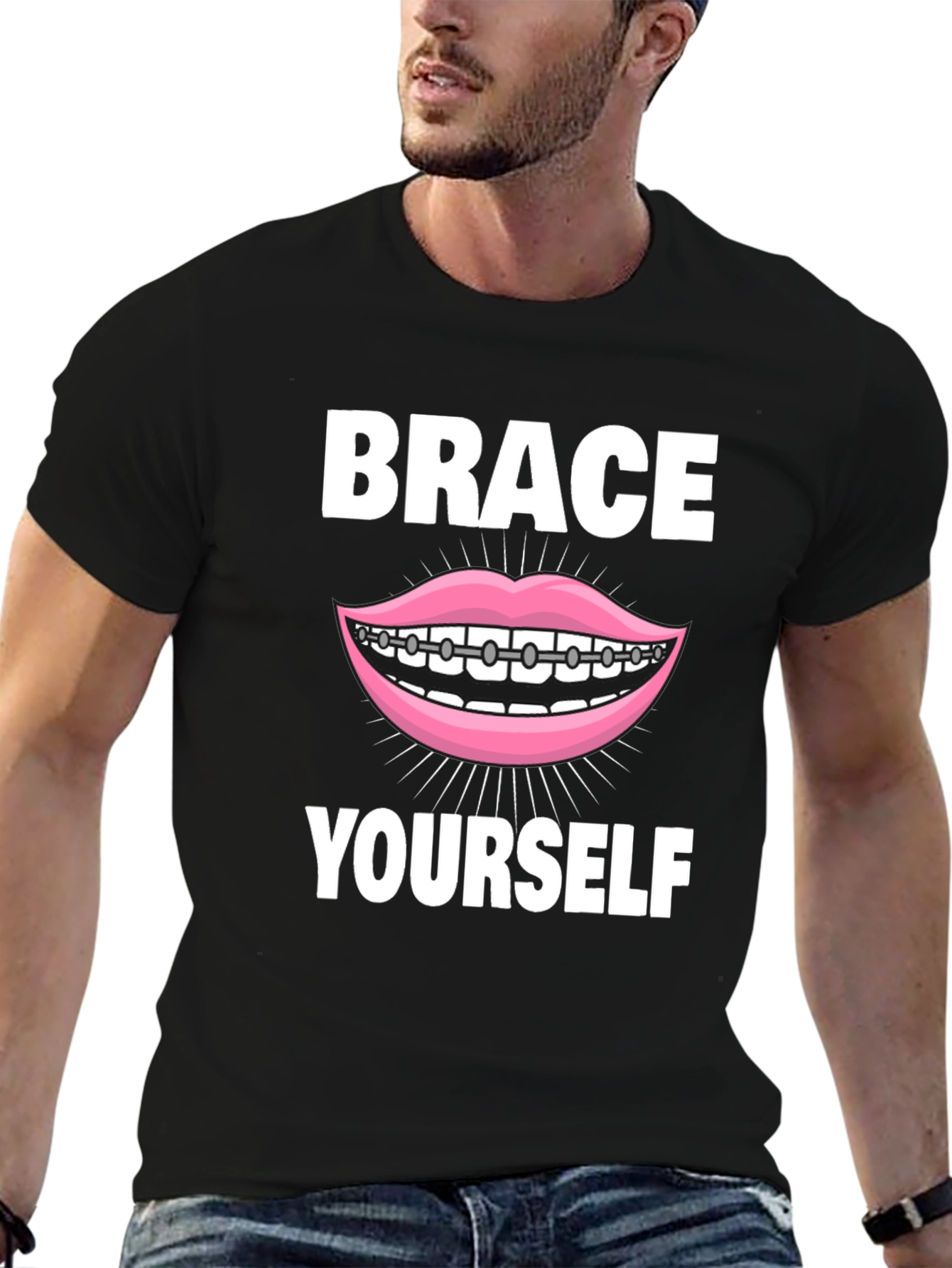 Brace Yourself T-Shirt - Funny Dental Pun Tee