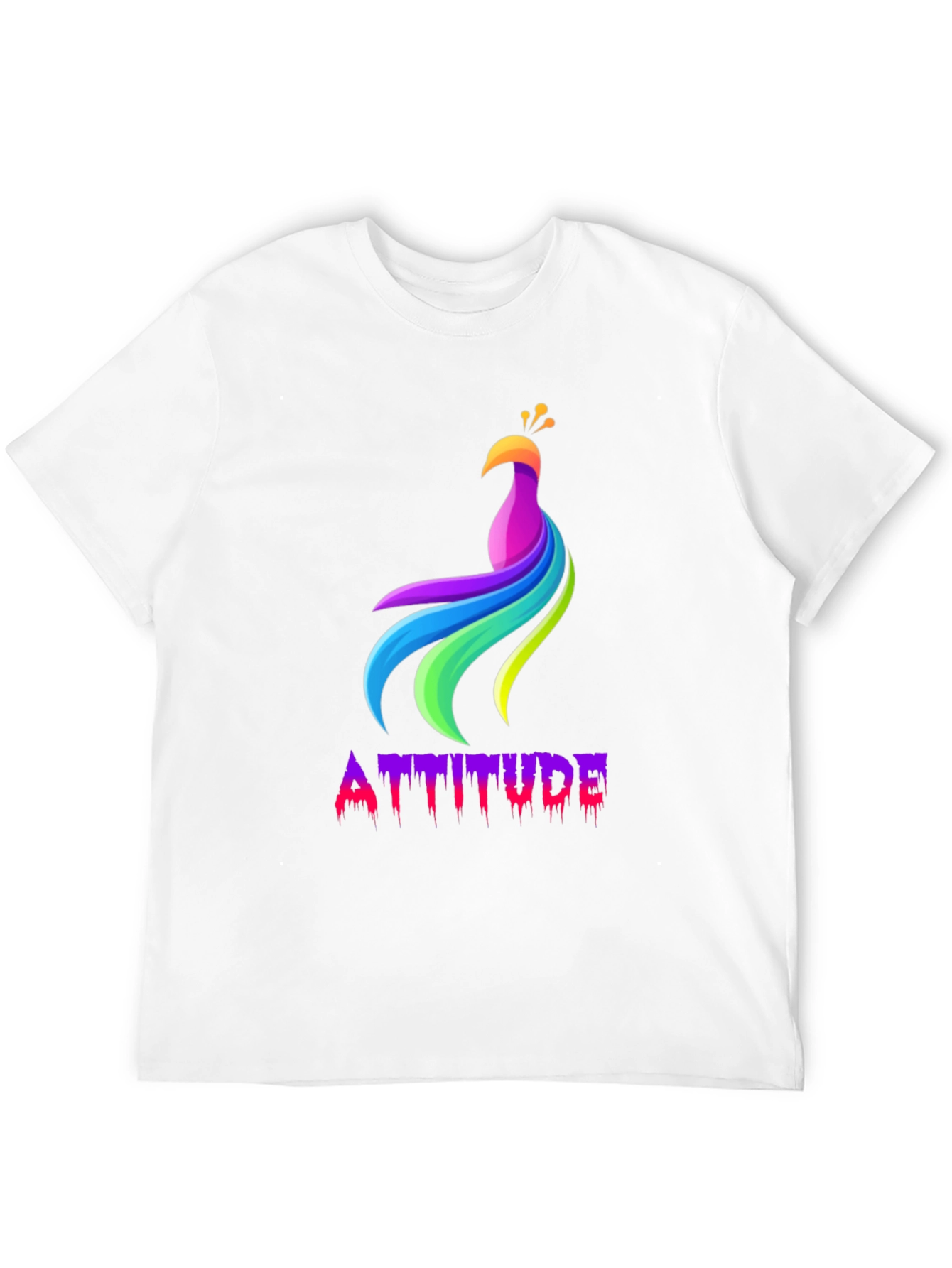 Mens Black Attitude Peacock Graphic Tee