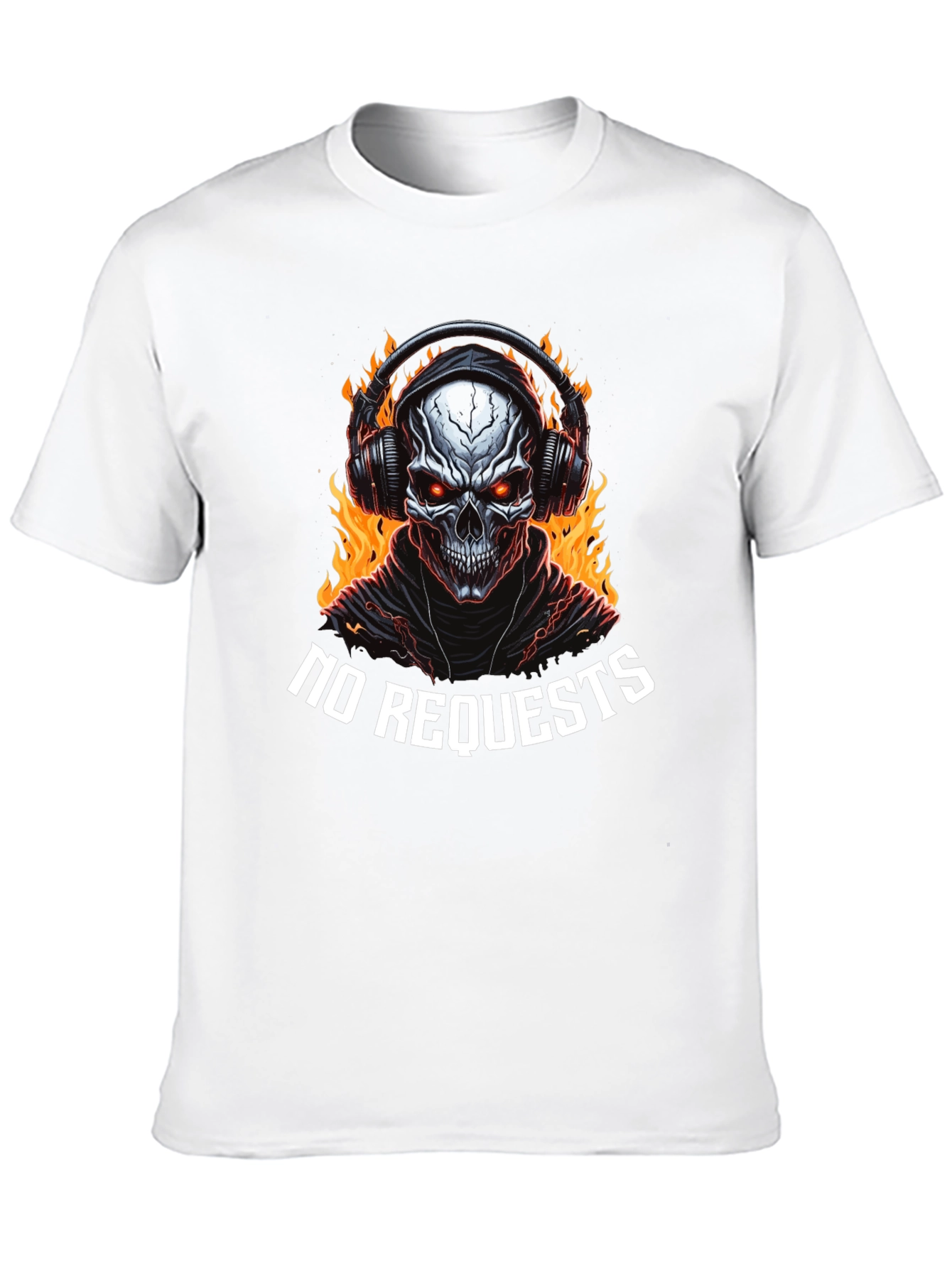 Fiery Skull Graphic Tee - No Requests