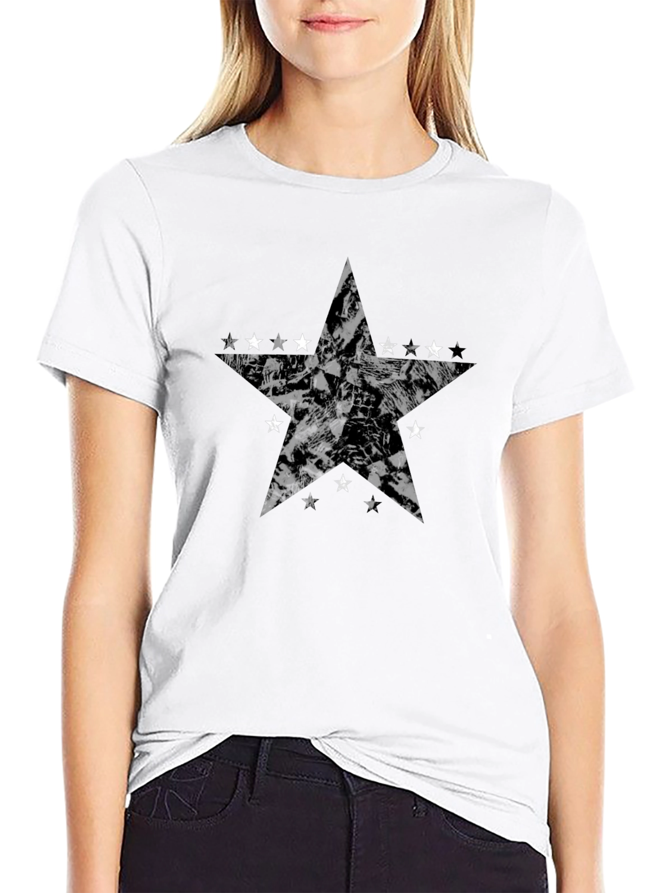 Stylish Black Star Graphic Tee - Modern Design