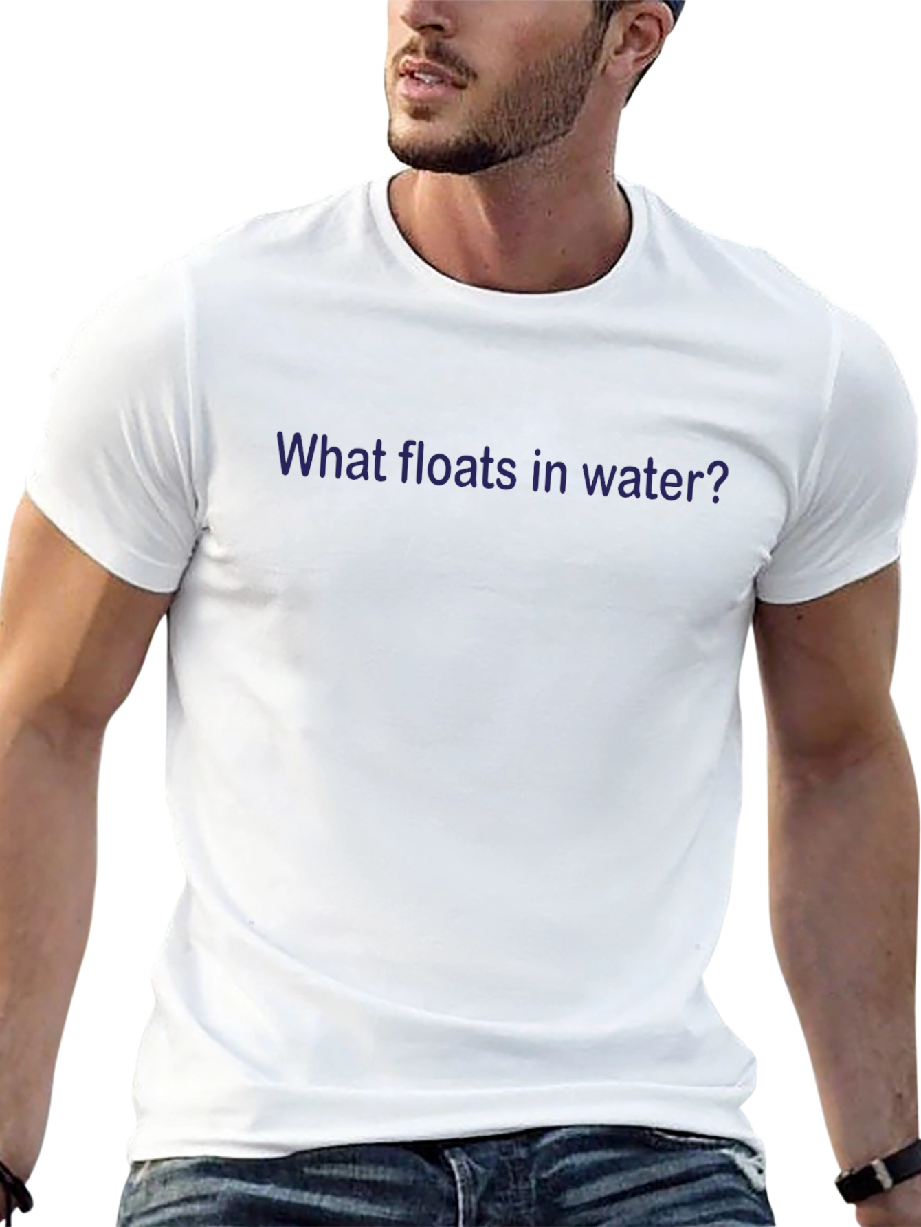 Humorous What Floats? Graphic Tee - Black