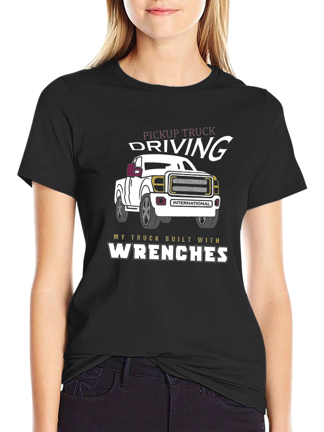 Pickup Truck Driving Wrenches Graphic Tee