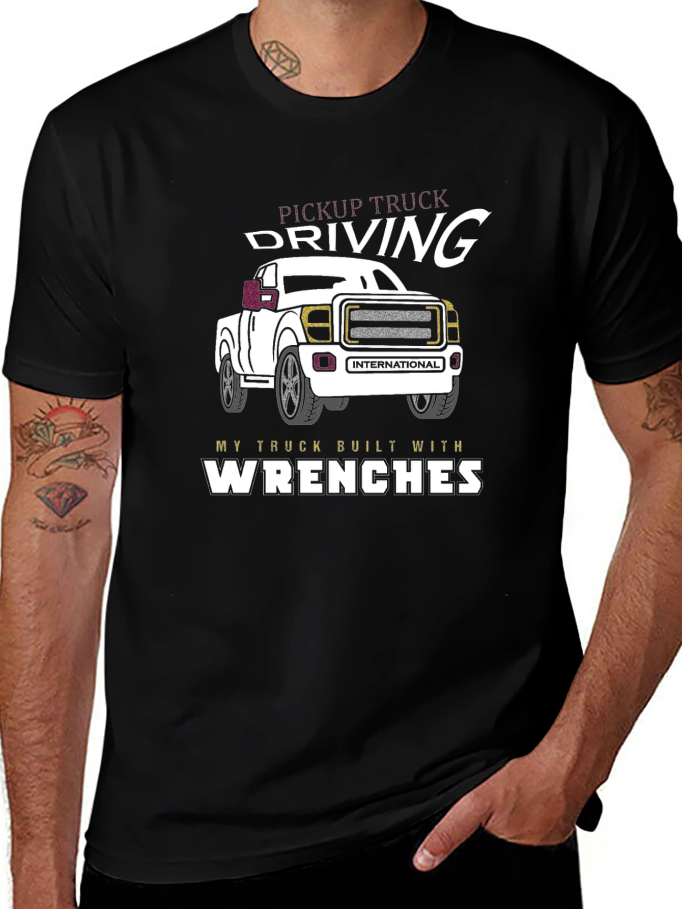 Pickup Truck Driving Wrenches Graphic Tee
