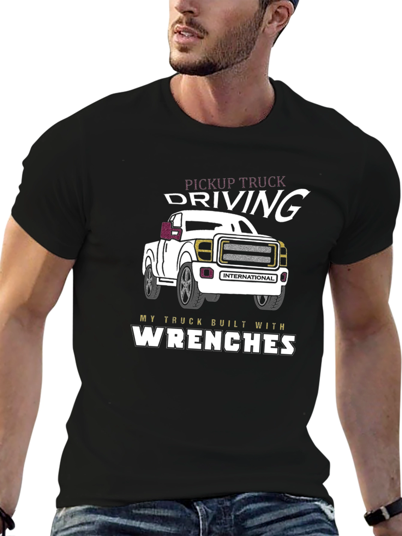 Pickup Truck Driving Wrenches Graphic Tee