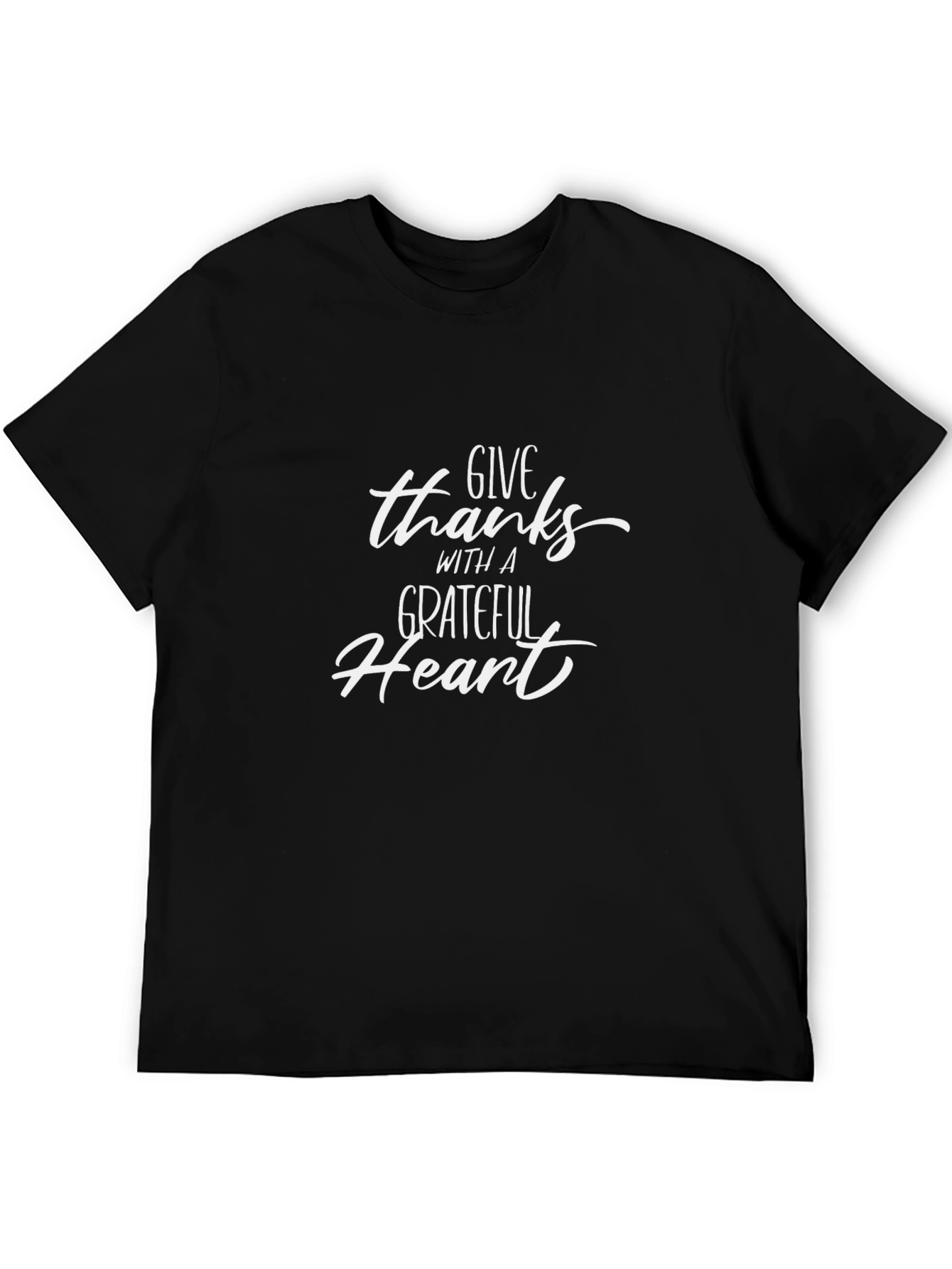 Grateful Heart Graphic Tee - Black Cotton T-Shirt