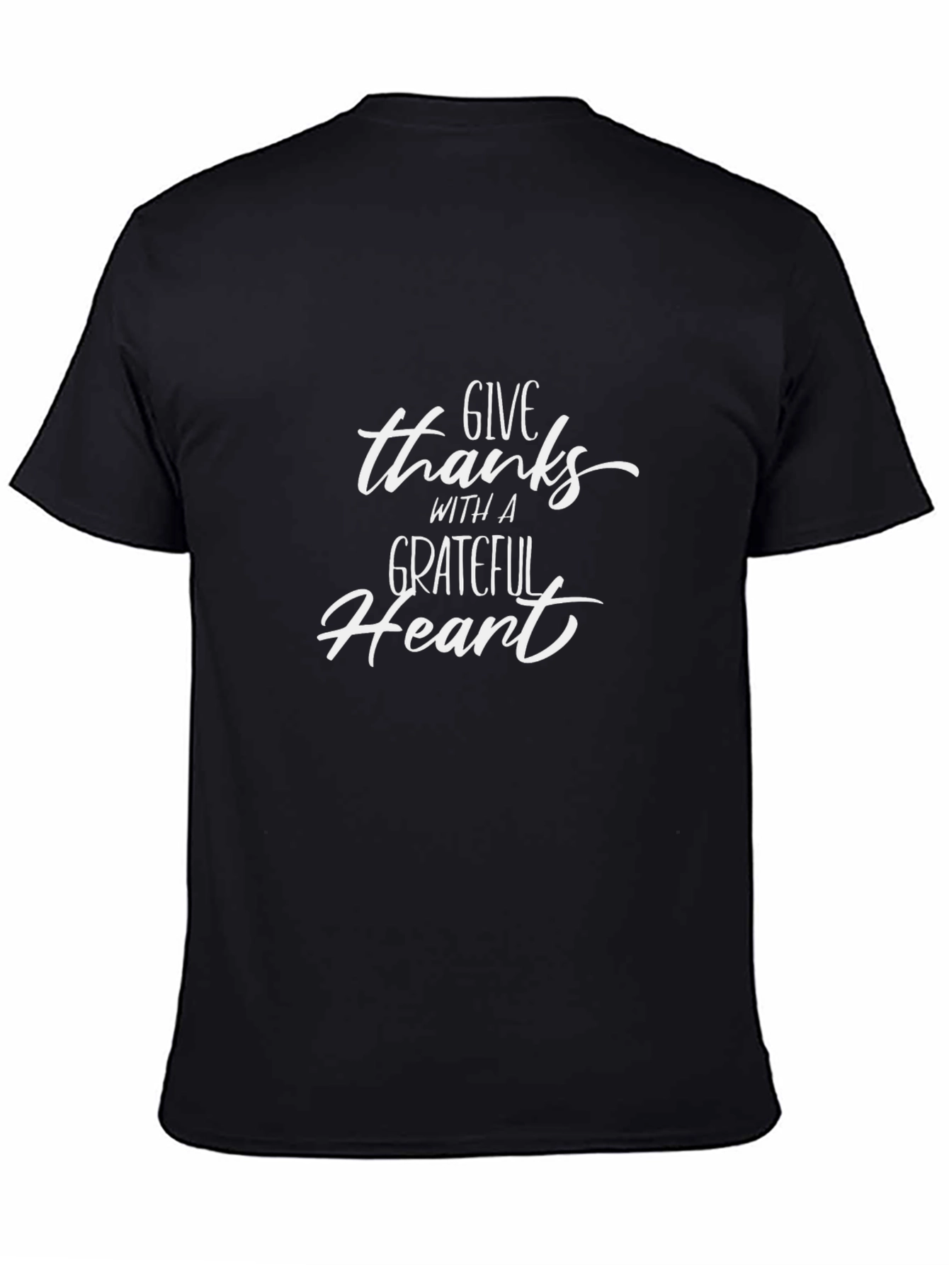 Grateful Heart Graphic Tee - Black Cotton T-Shirt
