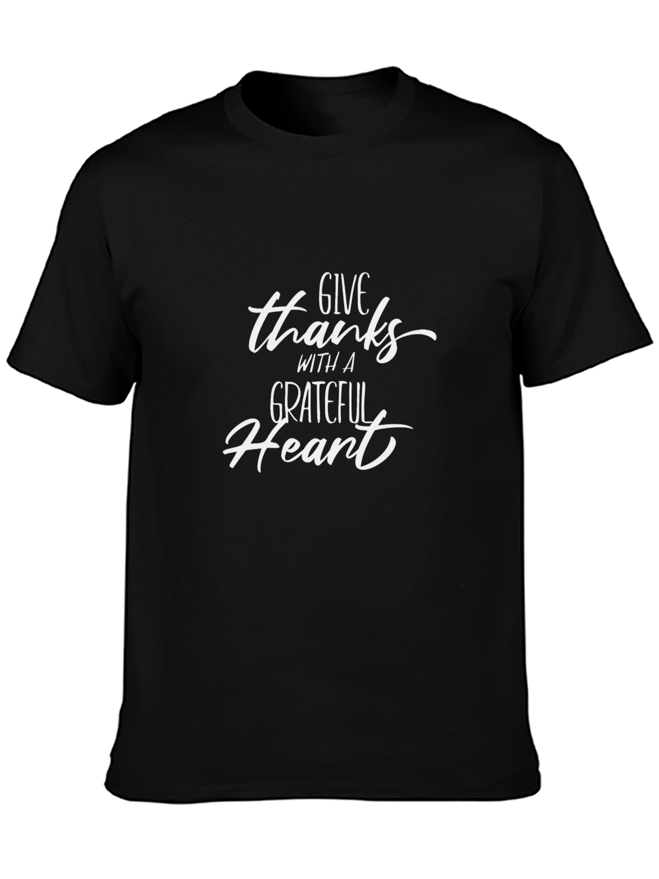 Grateful Heart Graphic Tee - Black Cotton T-Shirt