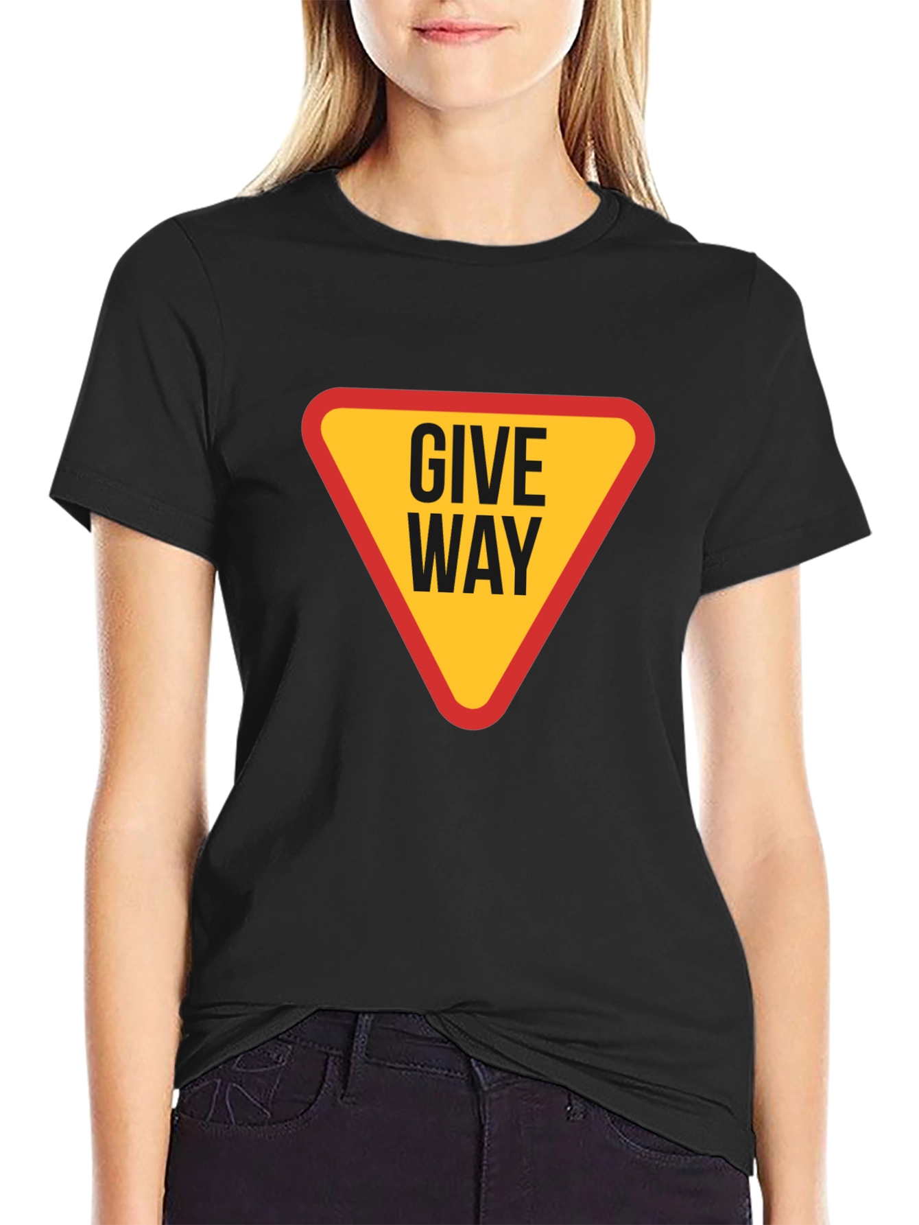 Give Way Graphic T-Shirt - Black Cotton Tee