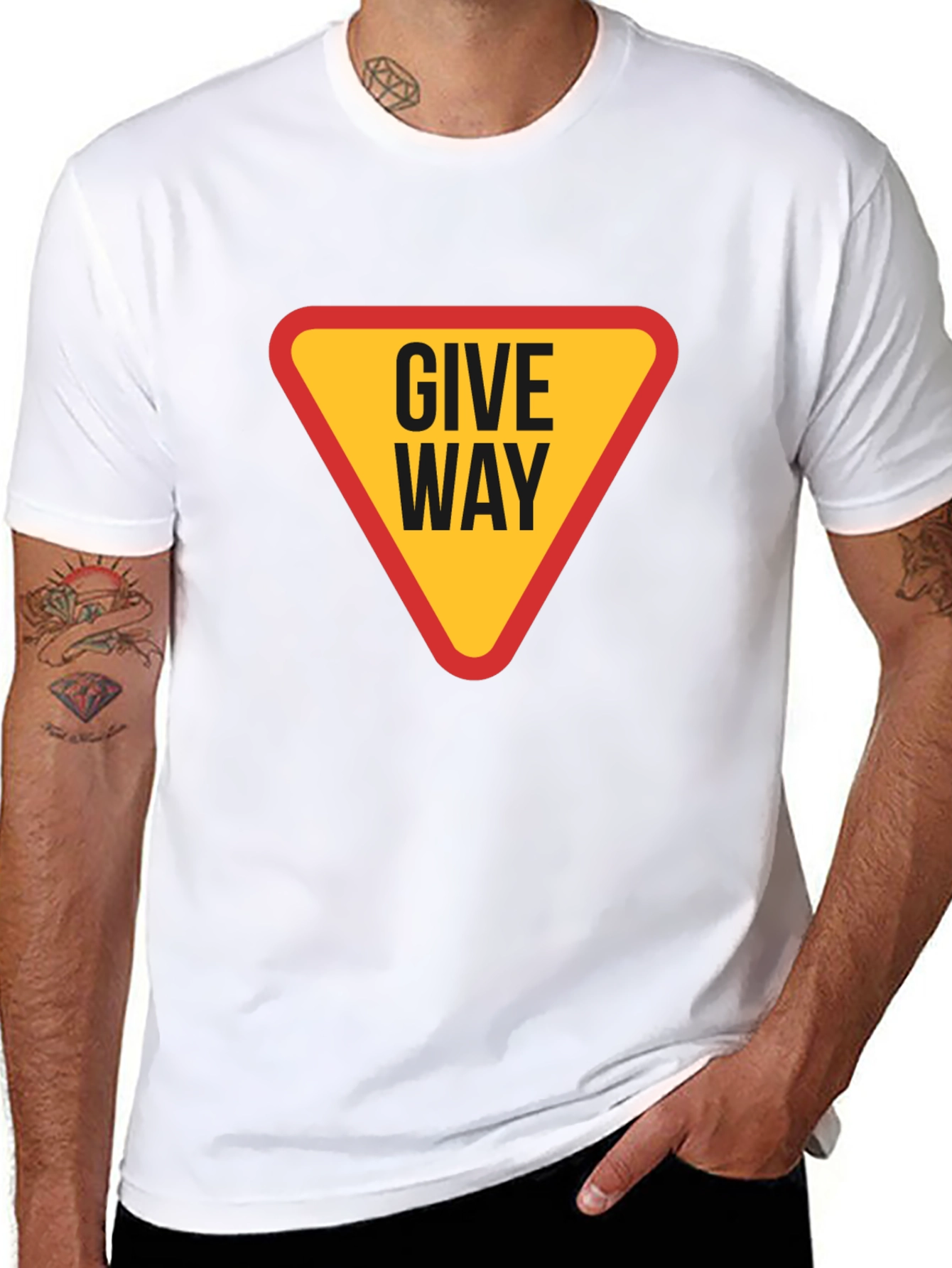 Give Way Graphic T-Shirt - Black Cotton Tee