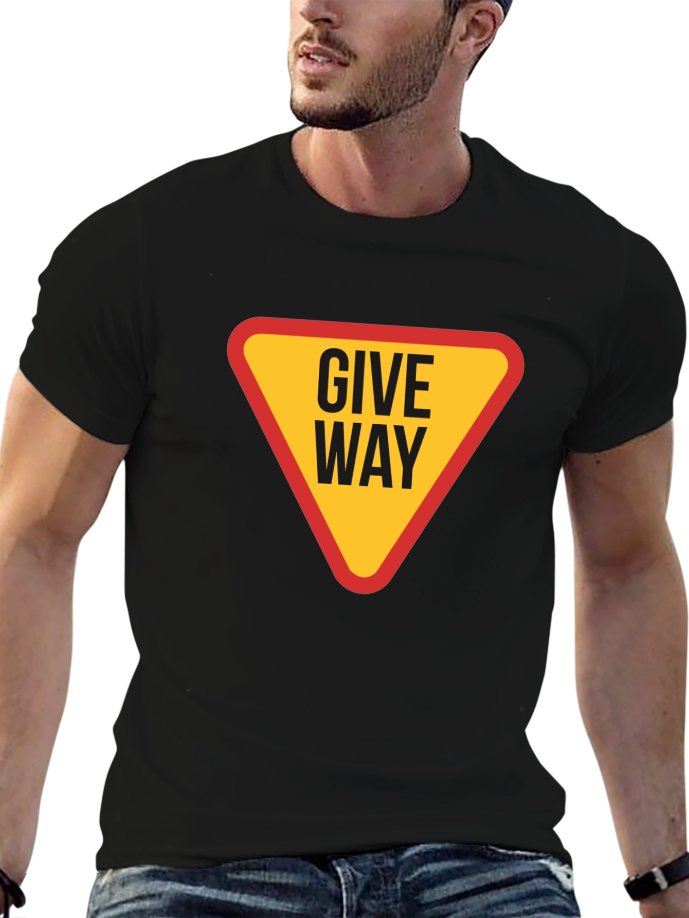 Give Way Graphic T-Shirt - Black Cotton Tee