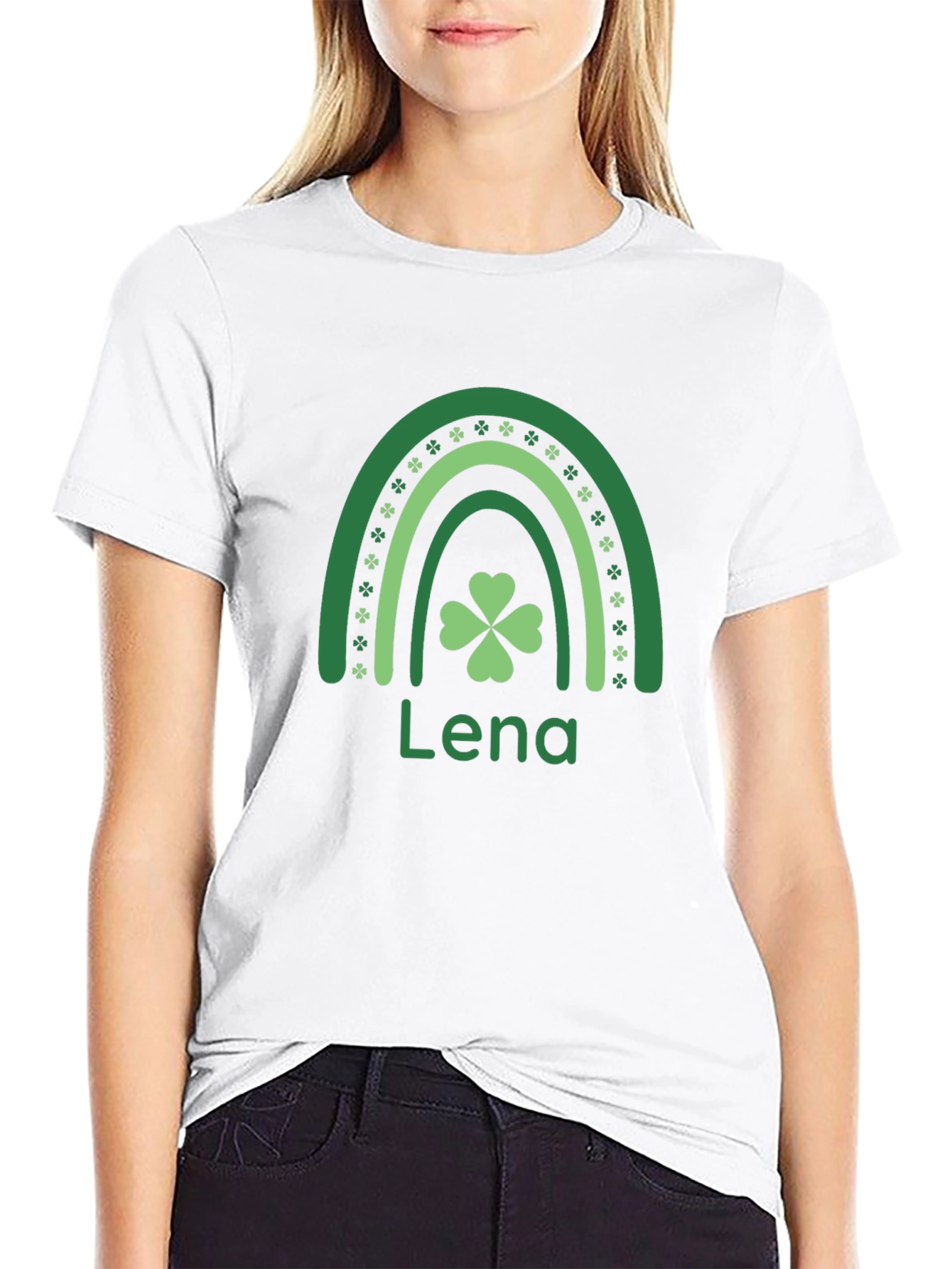 St. Patricks Day Shamrock Rainbow Personalized T-Shirt