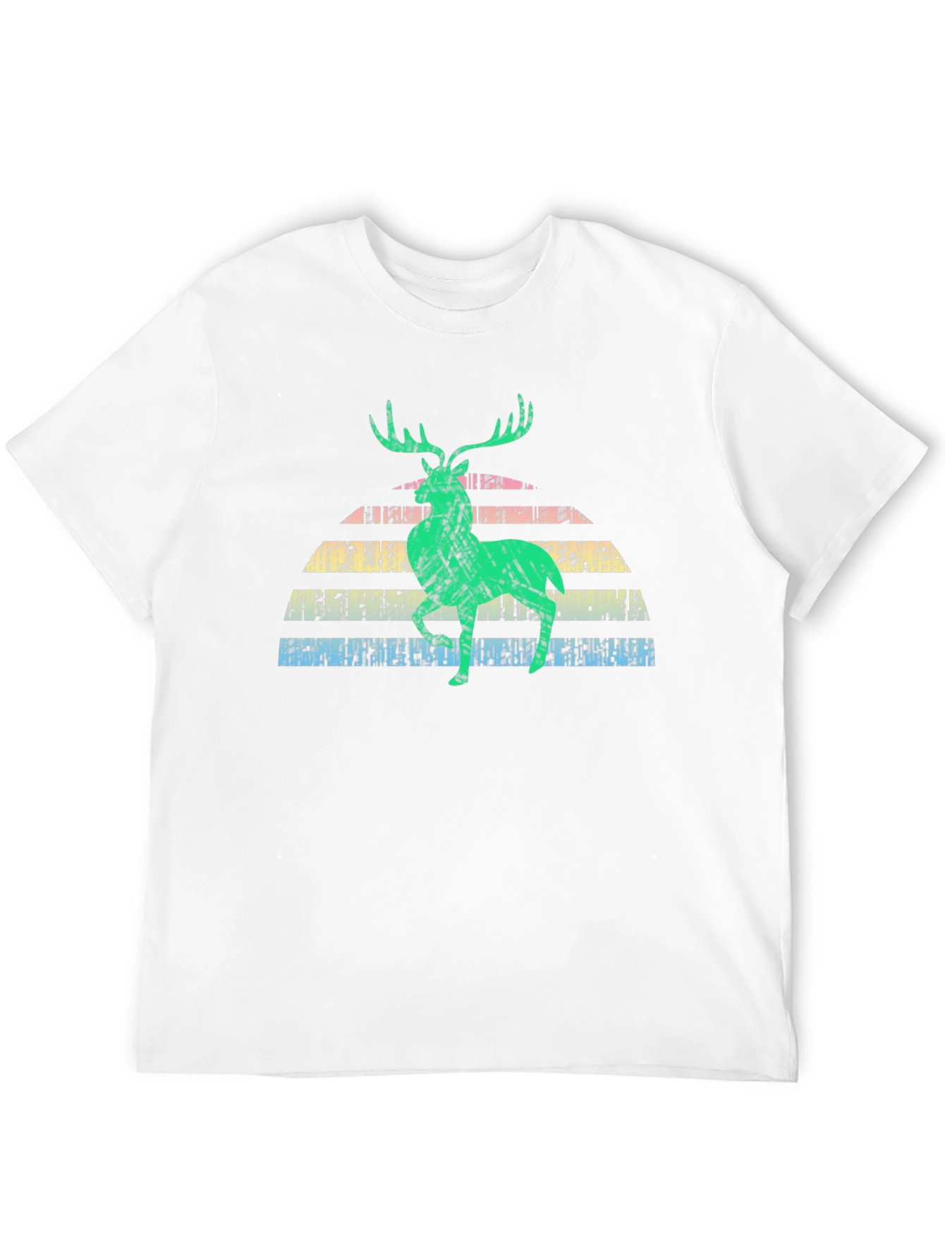 Retro Deer Graphic Tee - Black