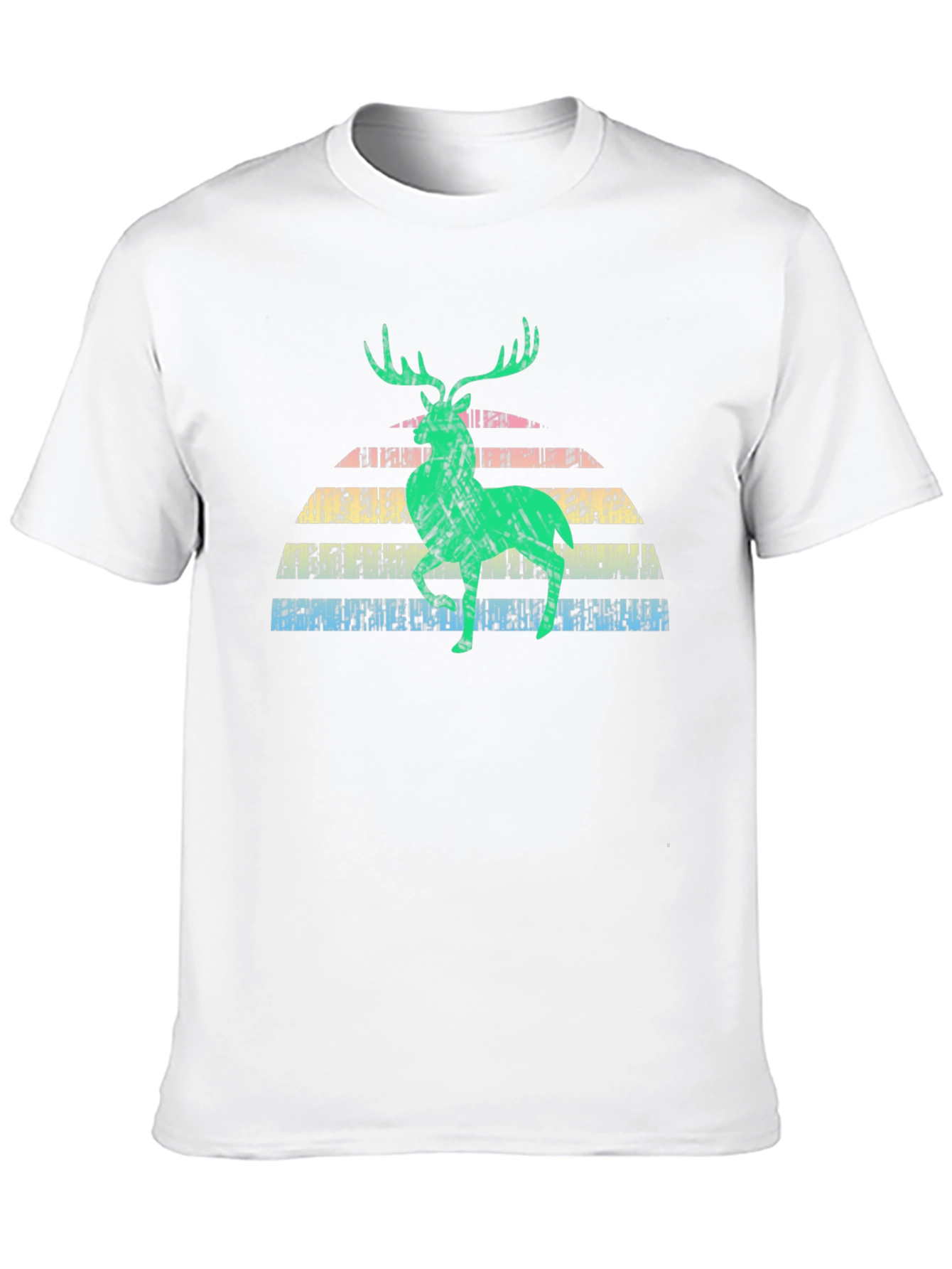 Retro Deer Graphic Tee - Black