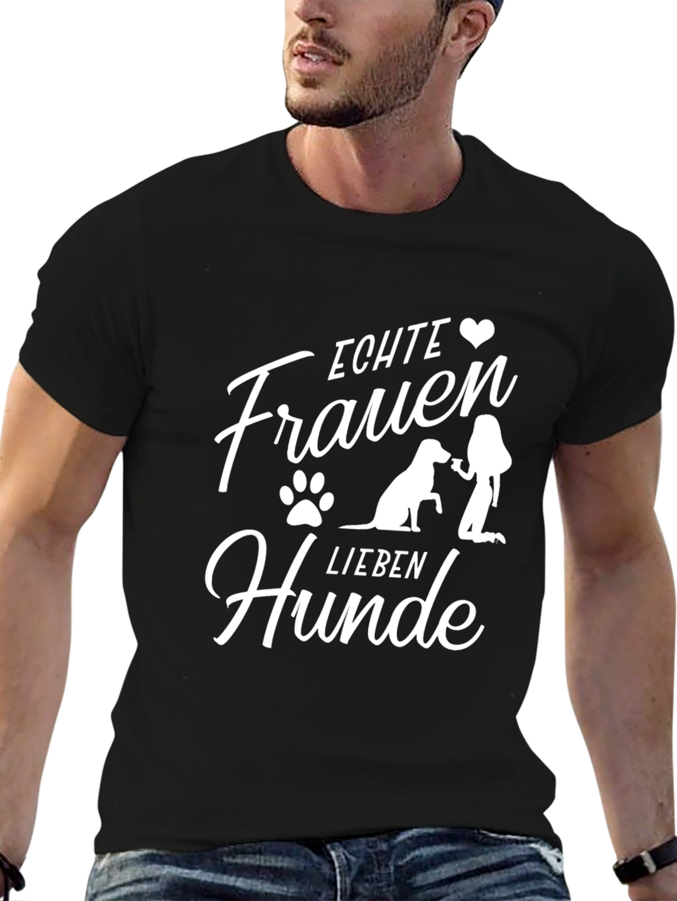 Echte Frauen Lieben Hunde T-Shirt - Dog Lover Tee