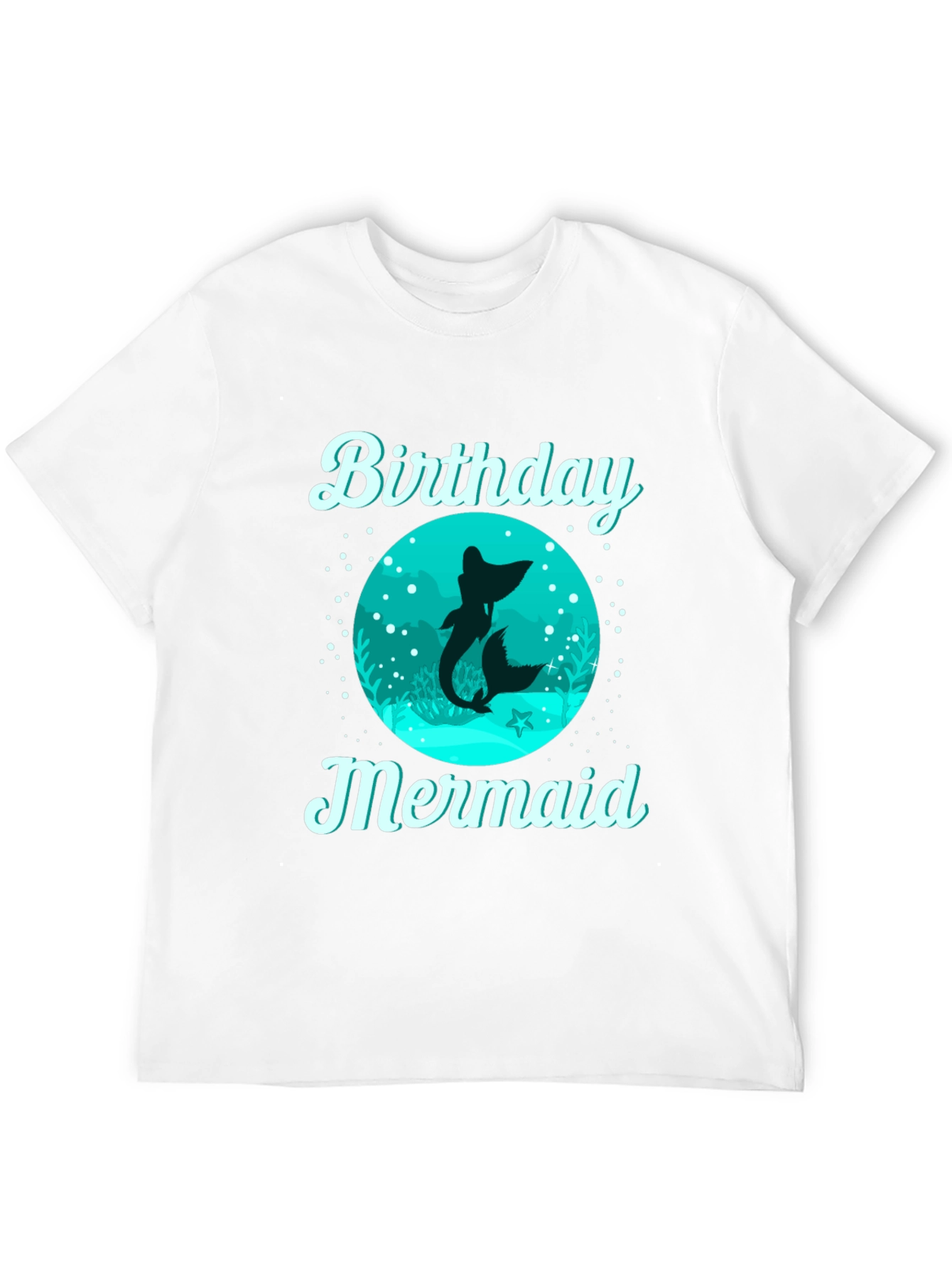 Birthday Mermaid T-Shirt - Black Cotton Tee