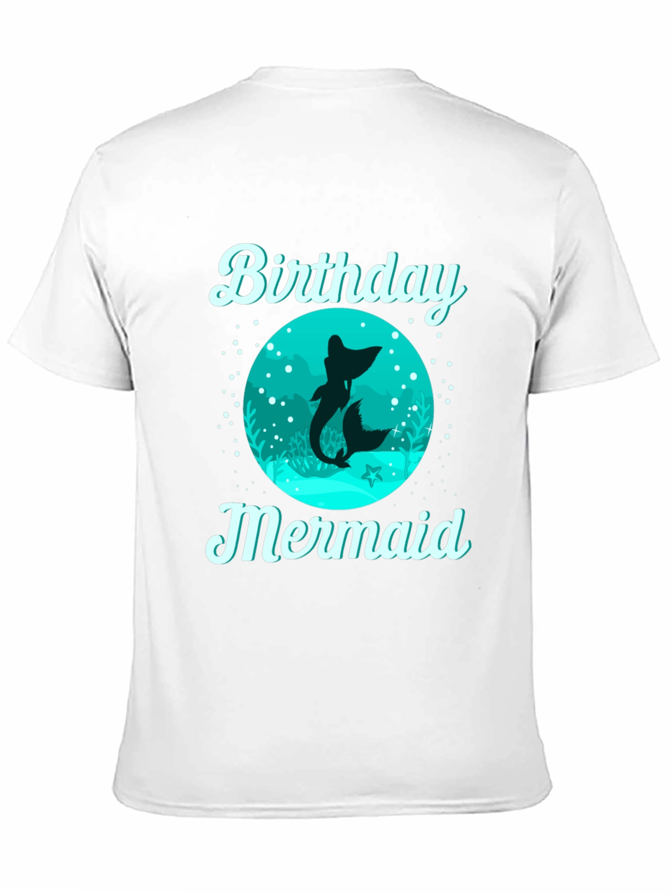 Birthday Mermaid T-Shirt - Black Cotton Tee