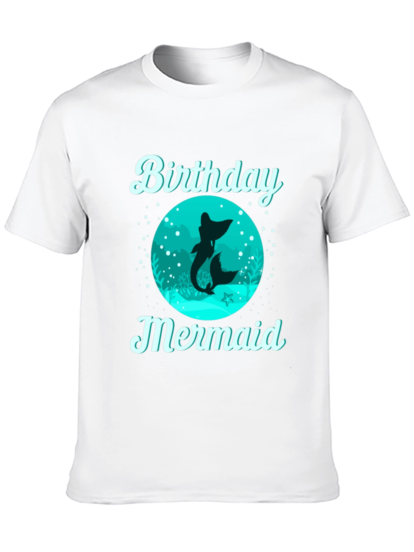 Birthday Mermaid T-Shirt - Black Cotton Tee