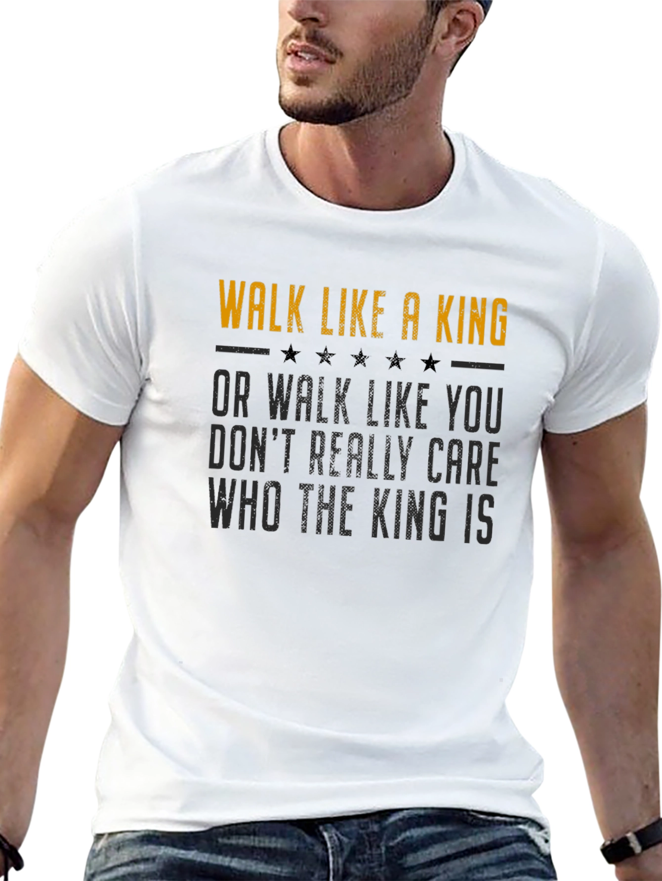 Walk Like A King Black Graphic Tee