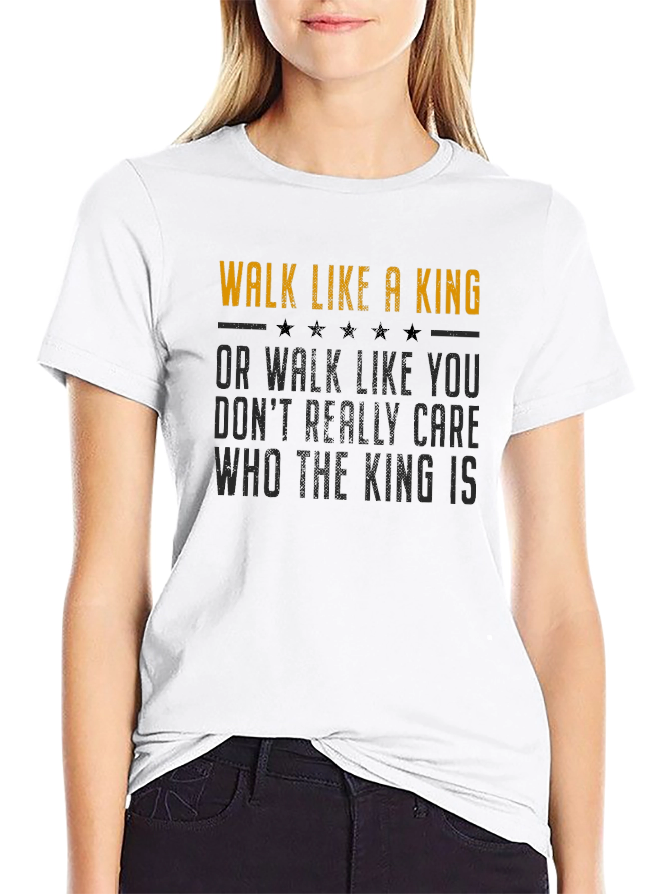 Walk Like A King Black Graphic Tee
