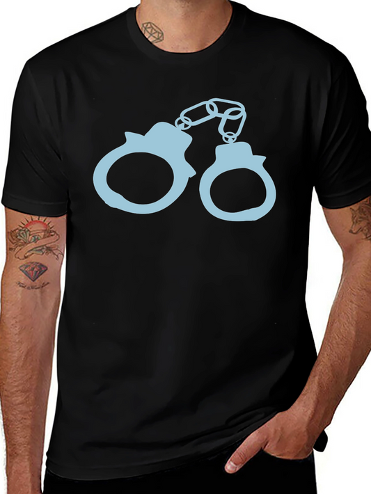 Handcuffs Graphic T-Shirt - Black Cotton Tee