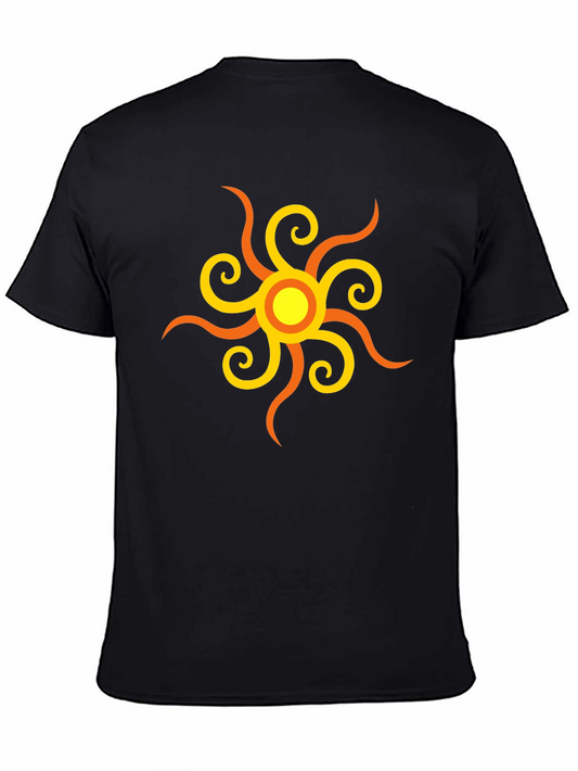 Sunburst Graphic Tee - Stylish Black Cotton Shirt