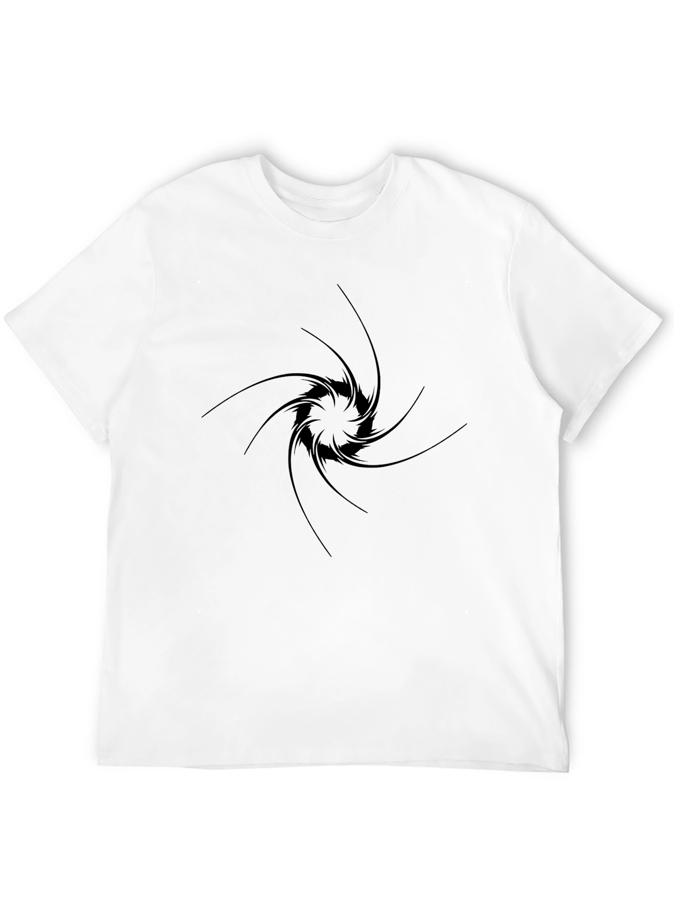 Mens Black T-Shirt with Vortex Design