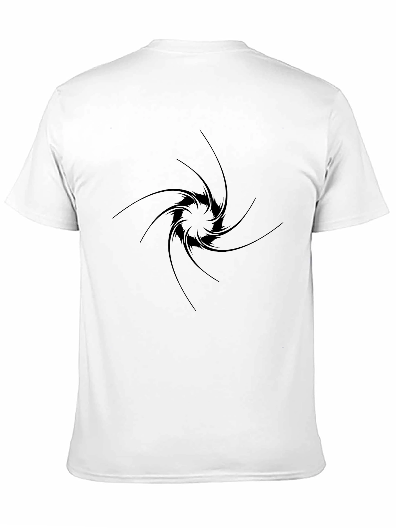 Mens Black T-Shirt with Vortex Design