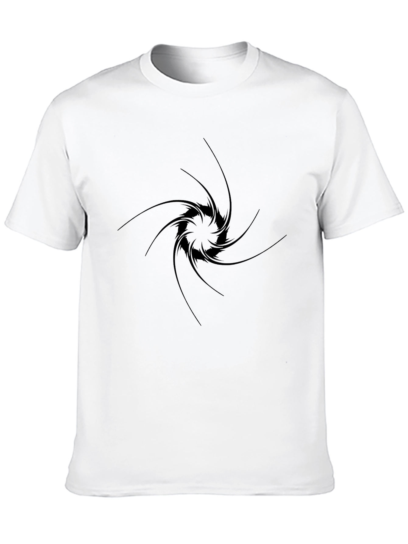 Mens Black T-Shirt with Vortex Design