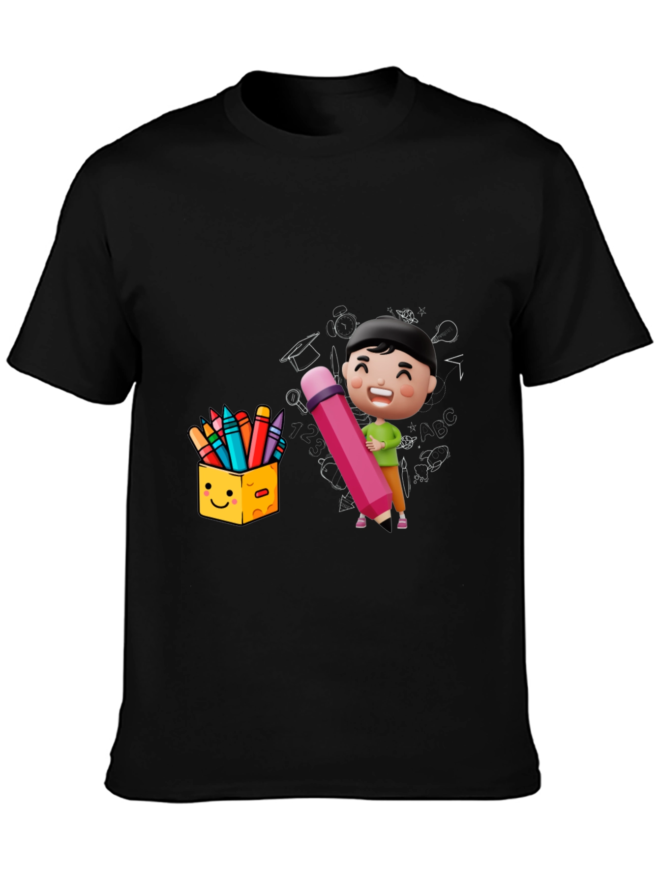 Cartoon School Graphic T-Shirt