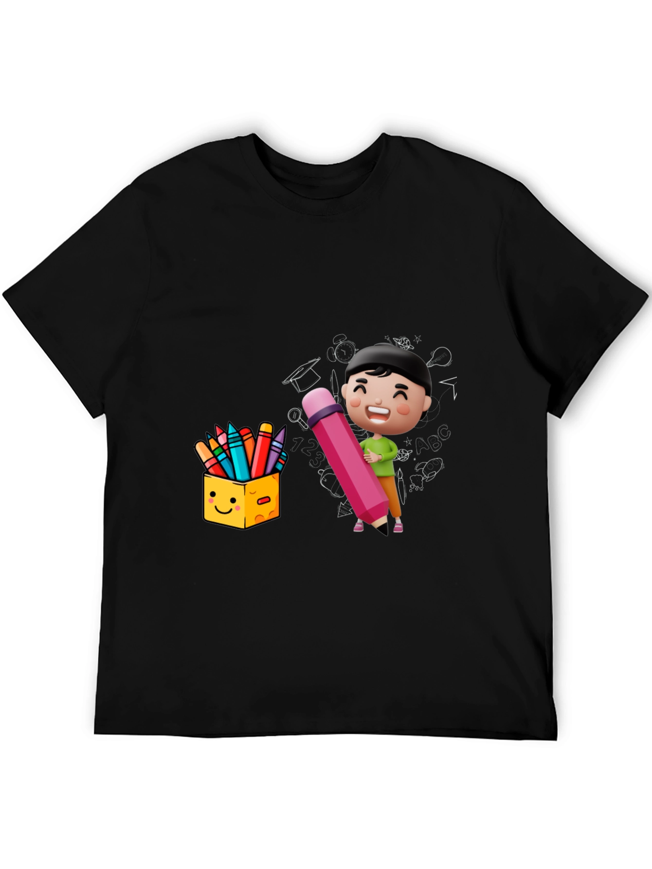 Cartoon School Graphic T-Shirt