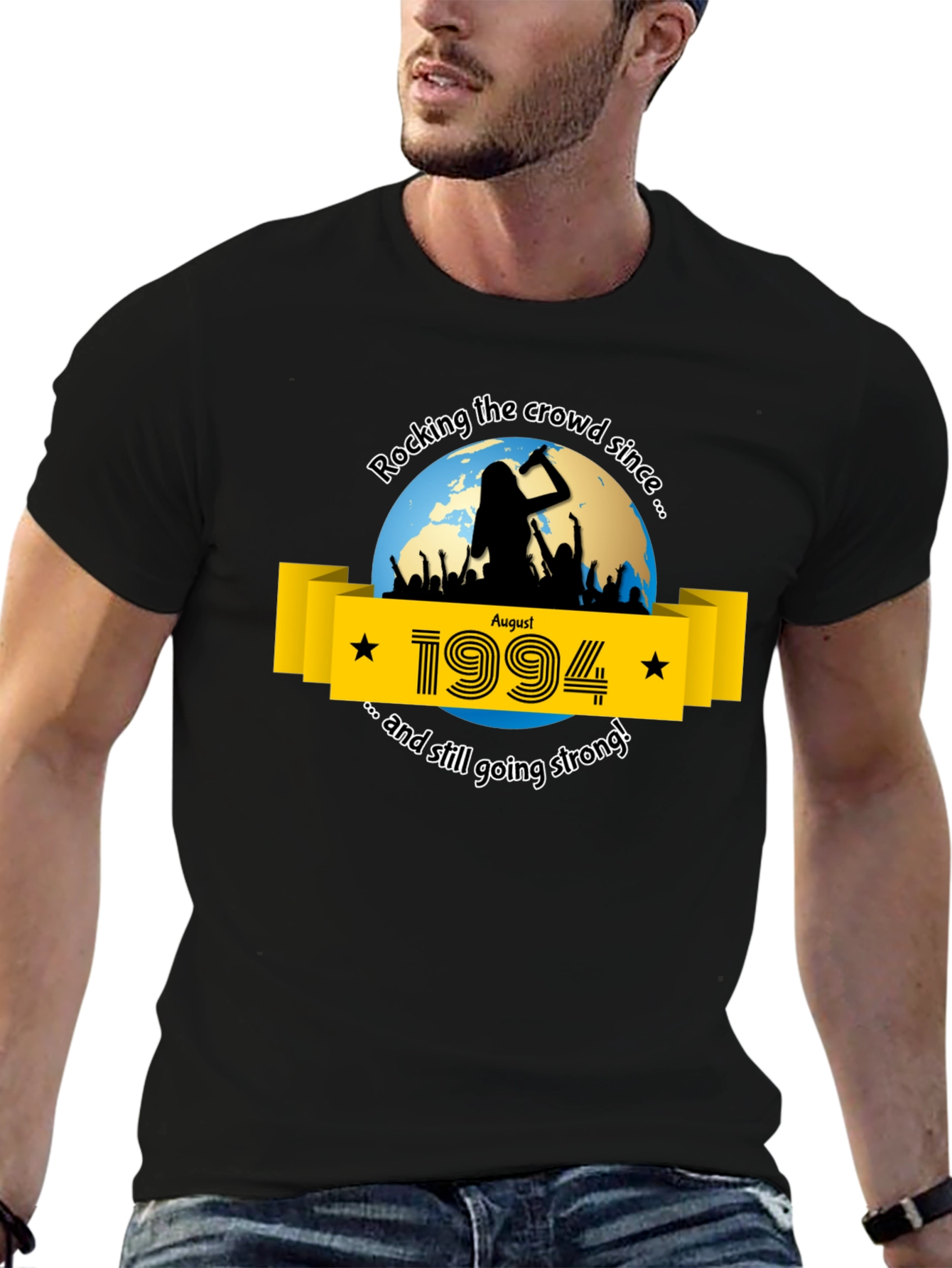 Rocking the Crowd Since 1994 Black T-Shirt