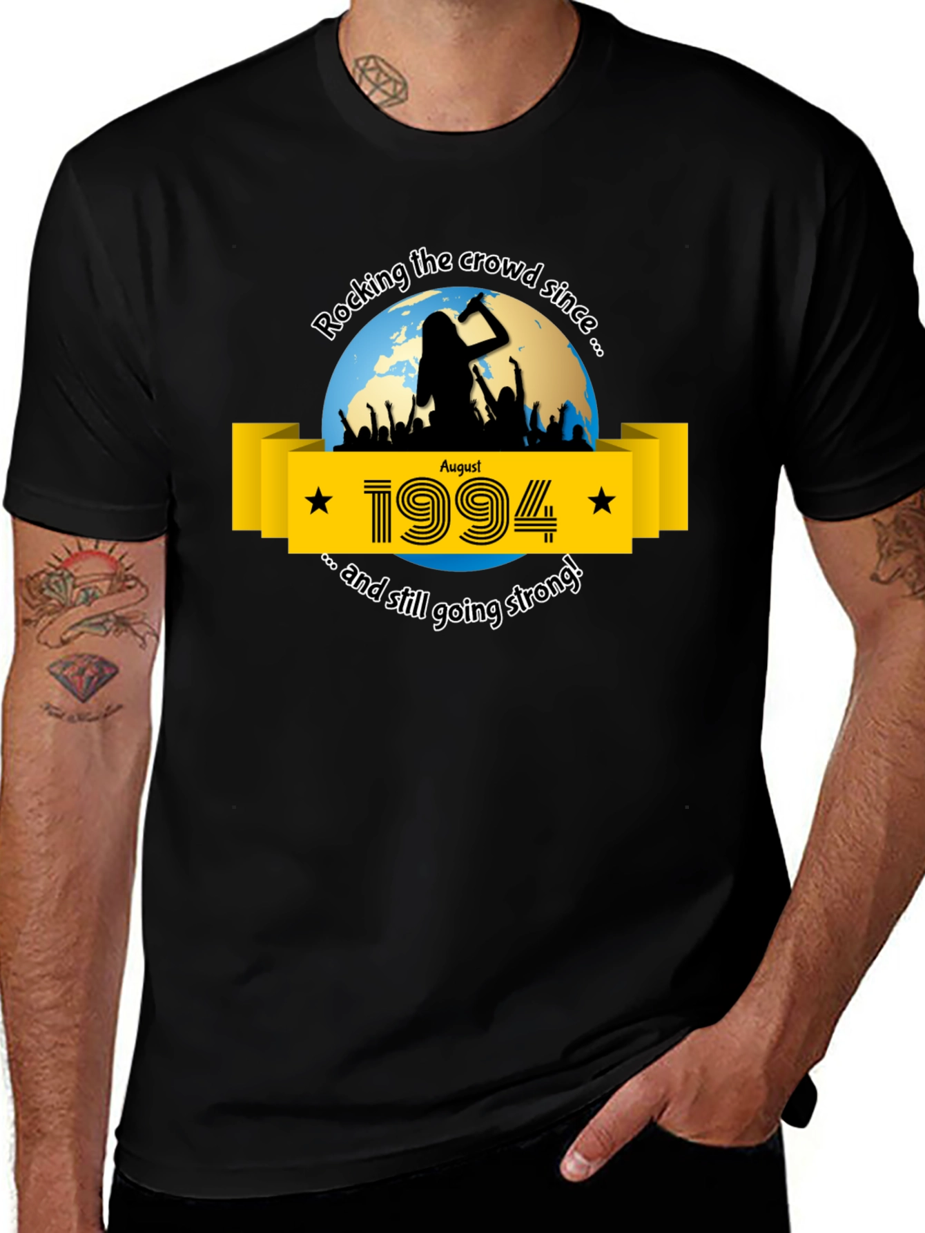 Rocking the Crowd Since 1994 Black T-Shirt