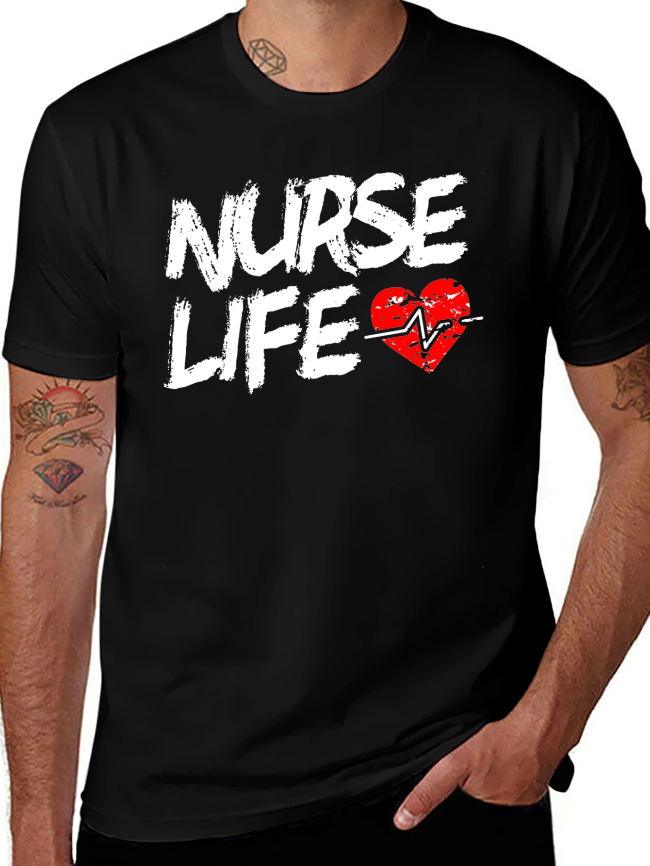 Nurse Life Graphic Tee - Black Cotton Comfort