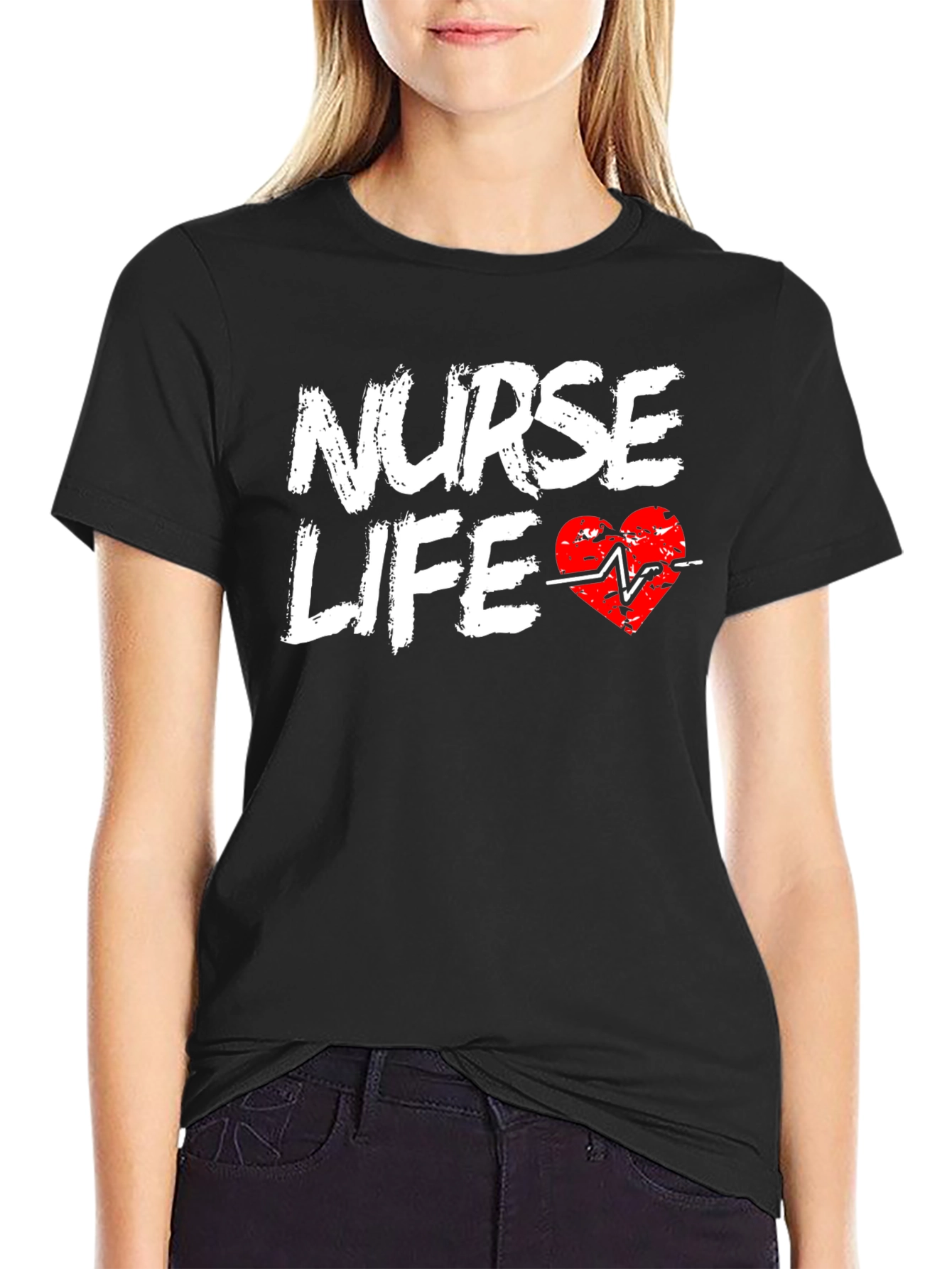 Nurse Life Graphic Tee - Black Cotton Comfort