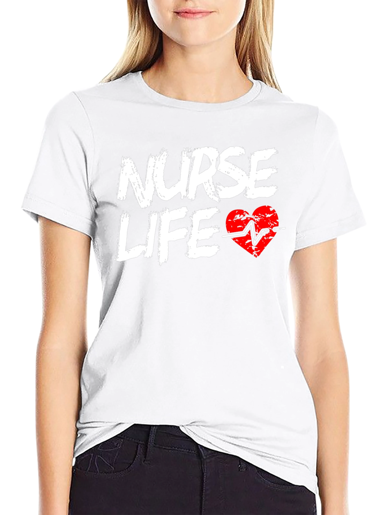 Nurse Life Graphic Tee - Black Cotton Comfort