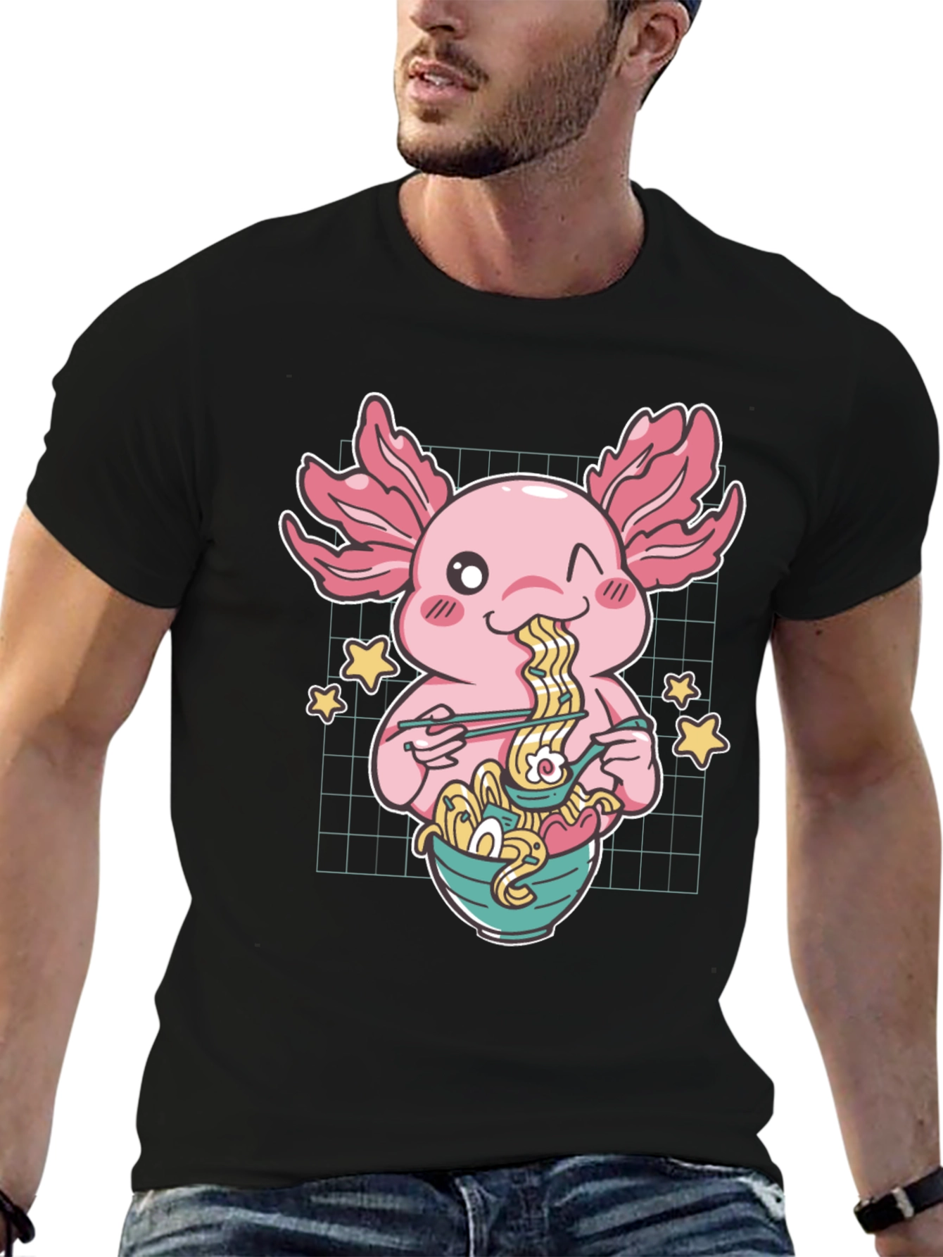 Axolotl Ramen T-Shirt - Cute Anime Style