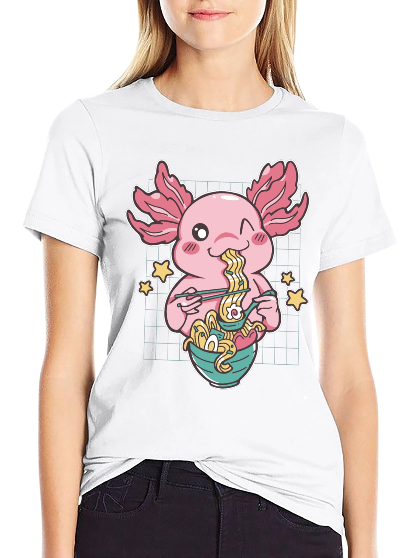 Axolotl Ramen T-Shirt - Cute Anime Style
