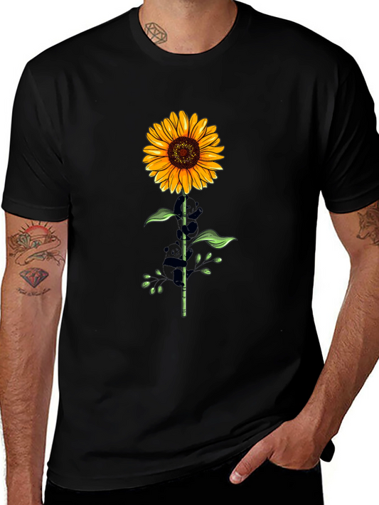Sunflower Graphic Tee - Stylish Mens Black T-Shirt